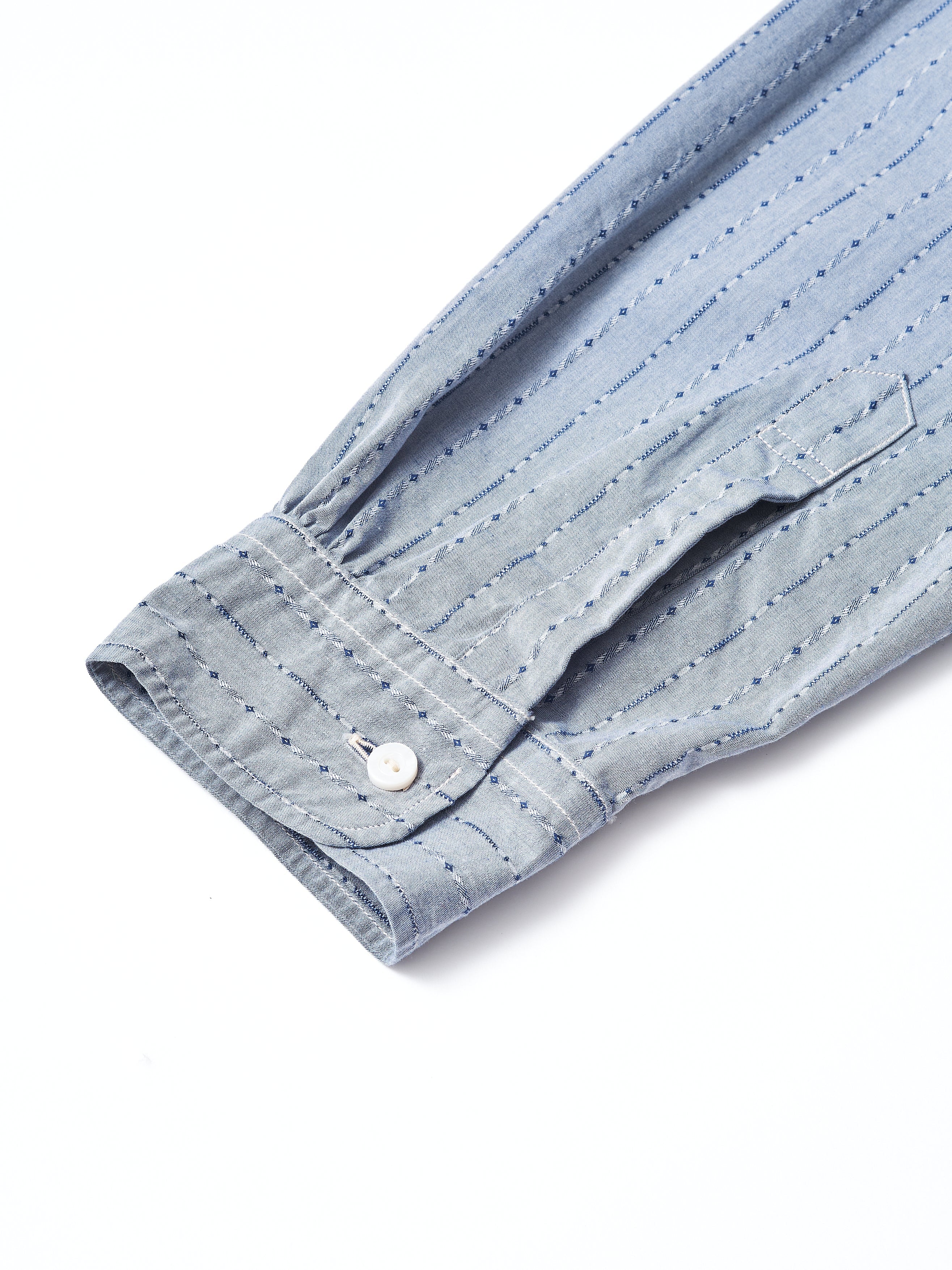 #3232B-DC1 Original Band Collar Shirt : dobby chambray indigo_5