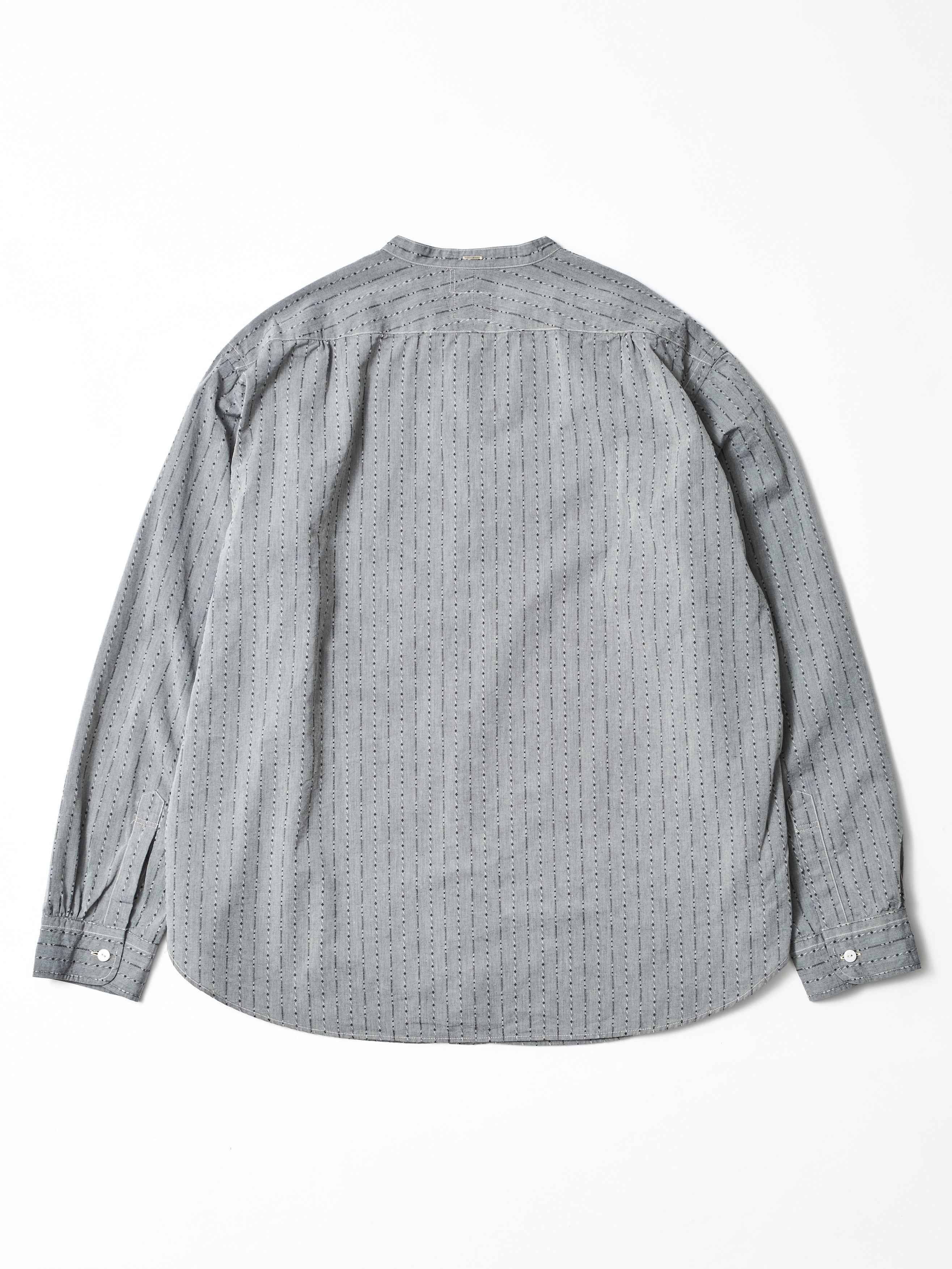 #3232B-DC2 Original Band Collar Shirt : dobby chambray grey_4