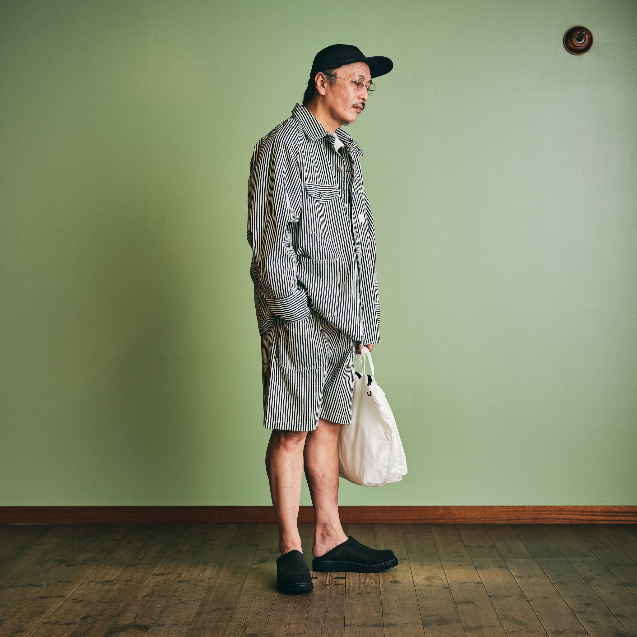 #VP1-CSL Vernacolo X Post O'Alls 2 way SABO : cow suede x leather black