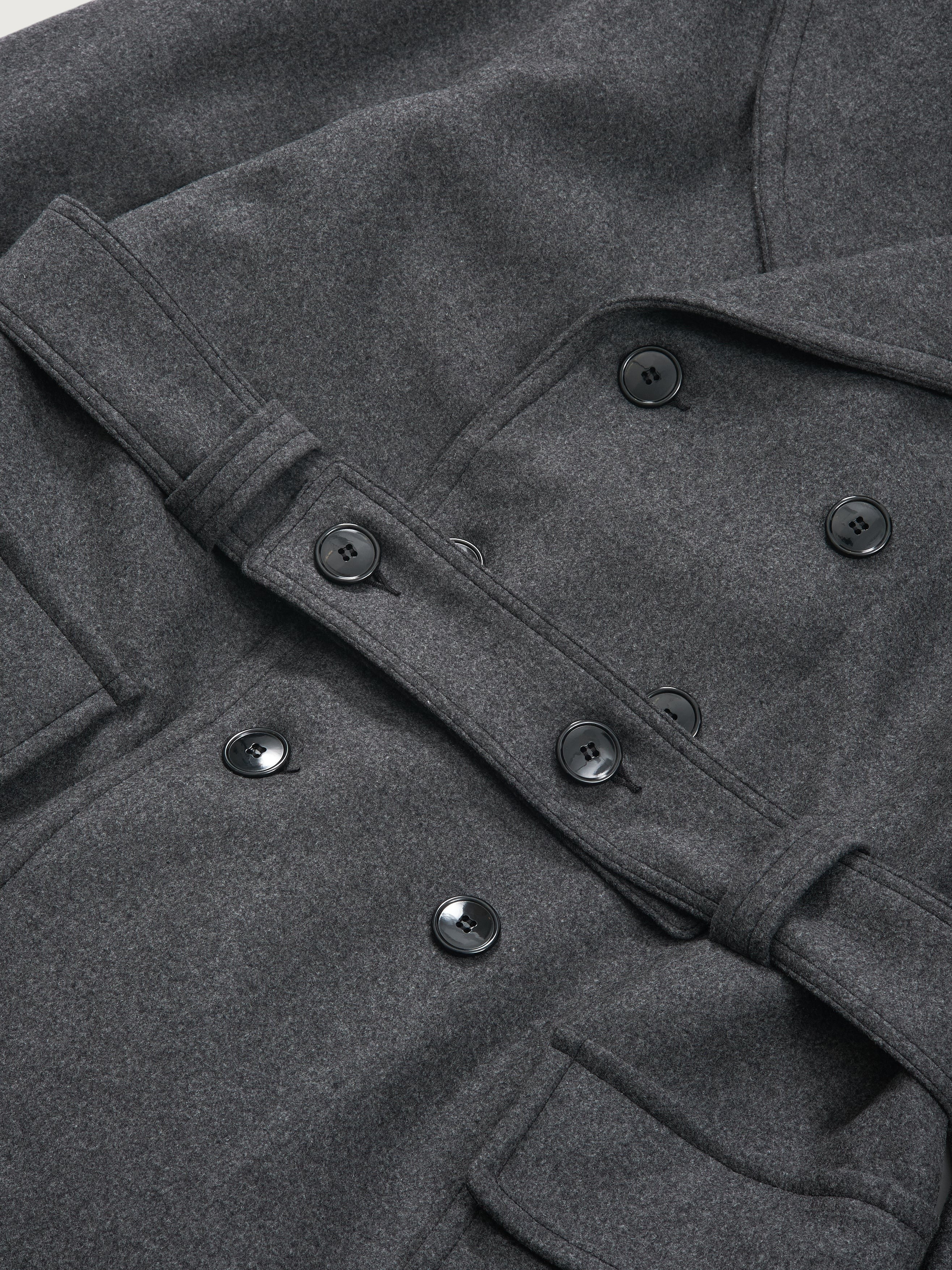 #3140-HMC POST Mack : heavy melton charcoal heather