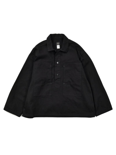 #1204-CSB ARMY Shirt : cotton serge black