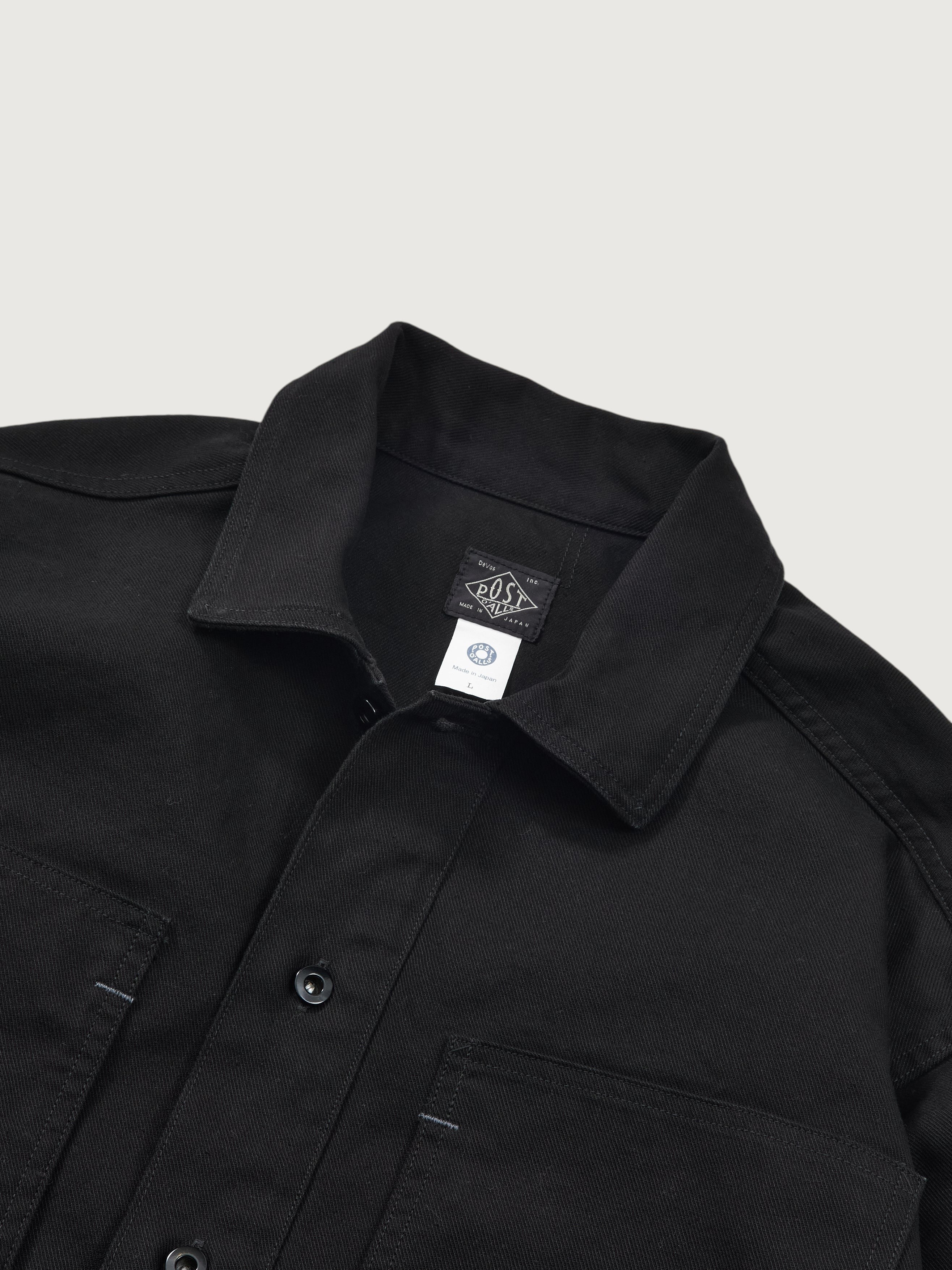 #1204-CSB ARMY Shirt : cotton serge black