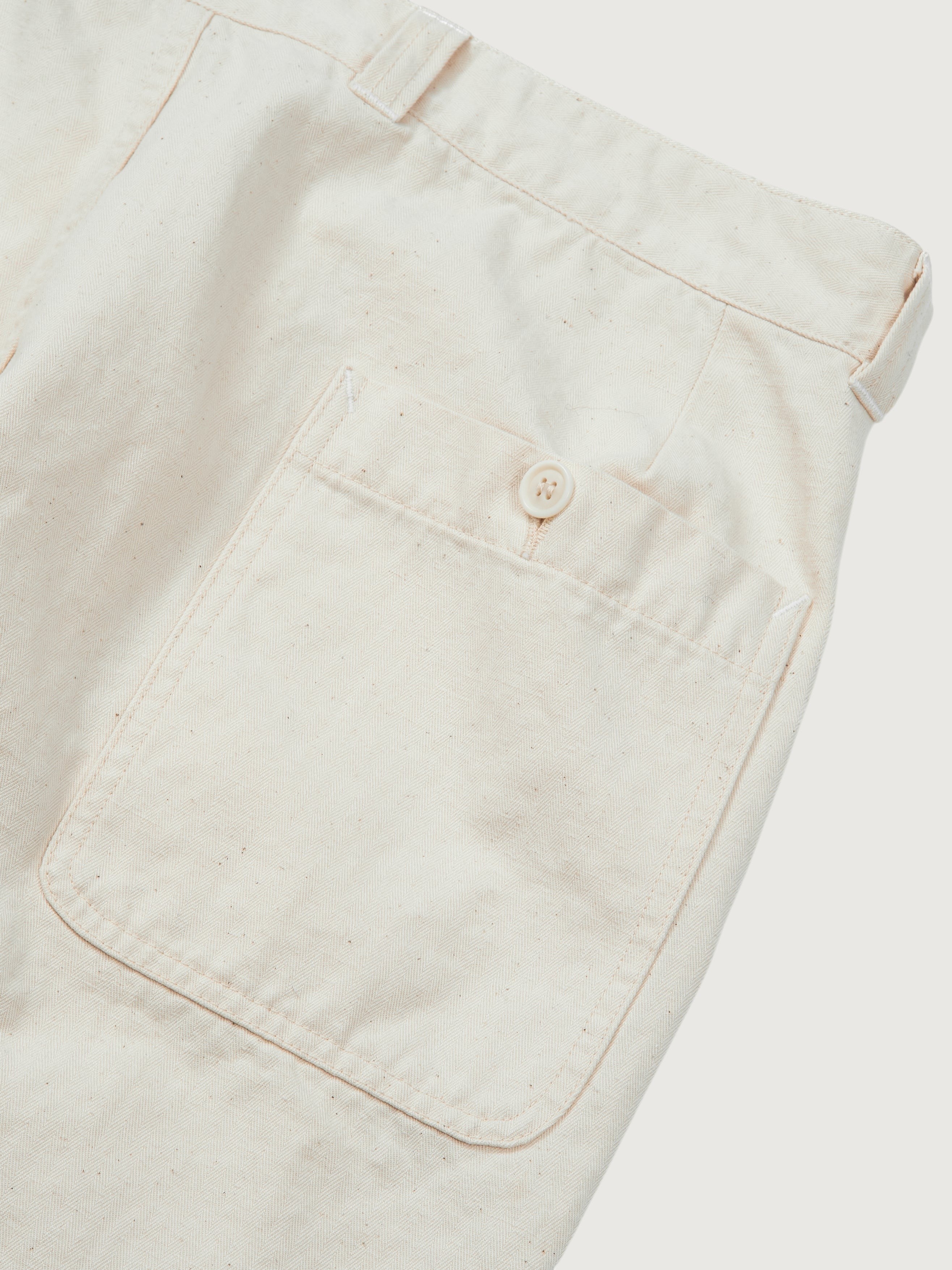 #3328-CHN POS-Travail Pants : cotton HBT natural