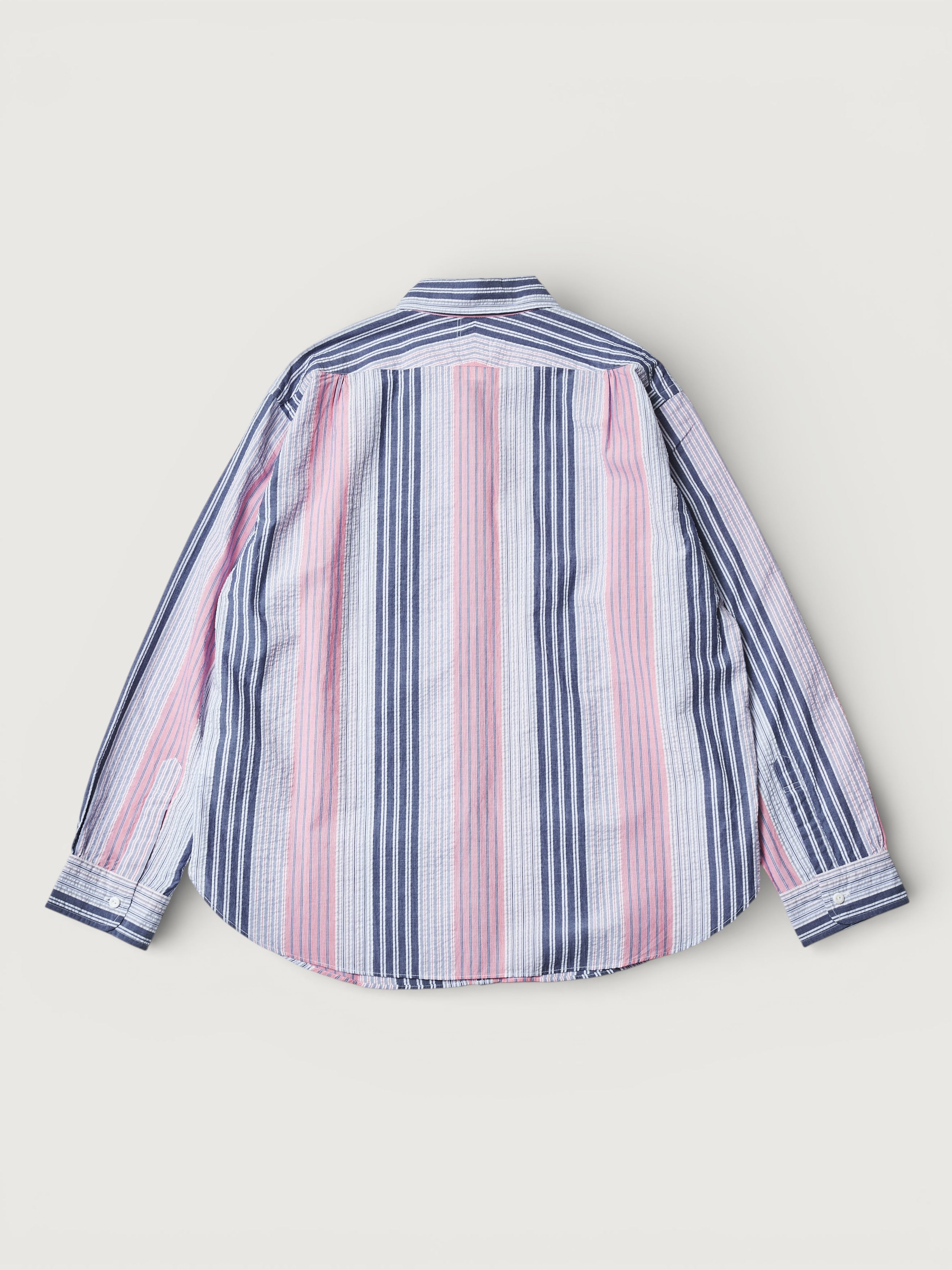 #3232-SP4 Original BL Shirt : cotton / poly seersucker stripe navy / red