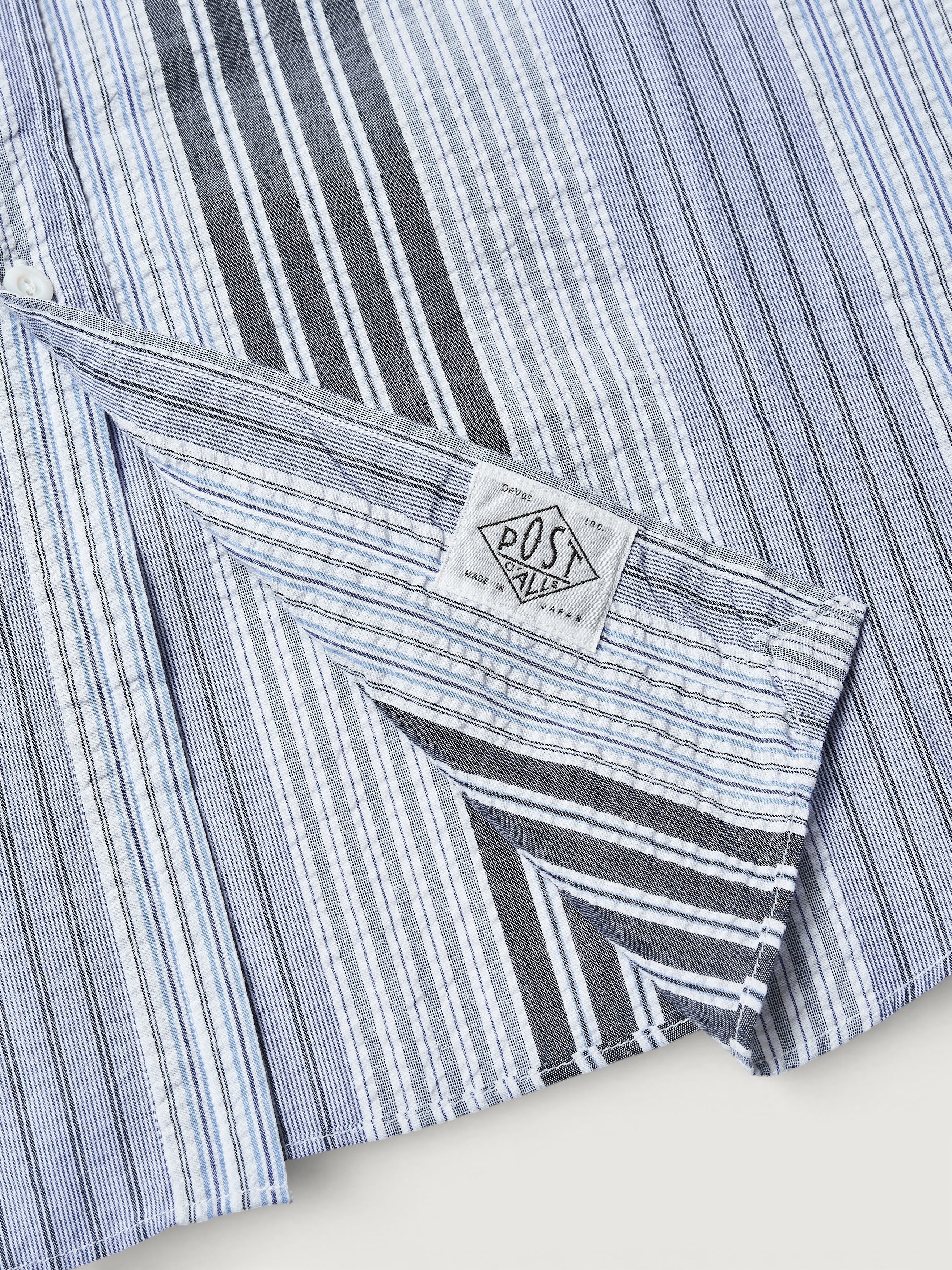 3232-SP3 Original BL Shirt : cotton / poly seersucker stripe navy