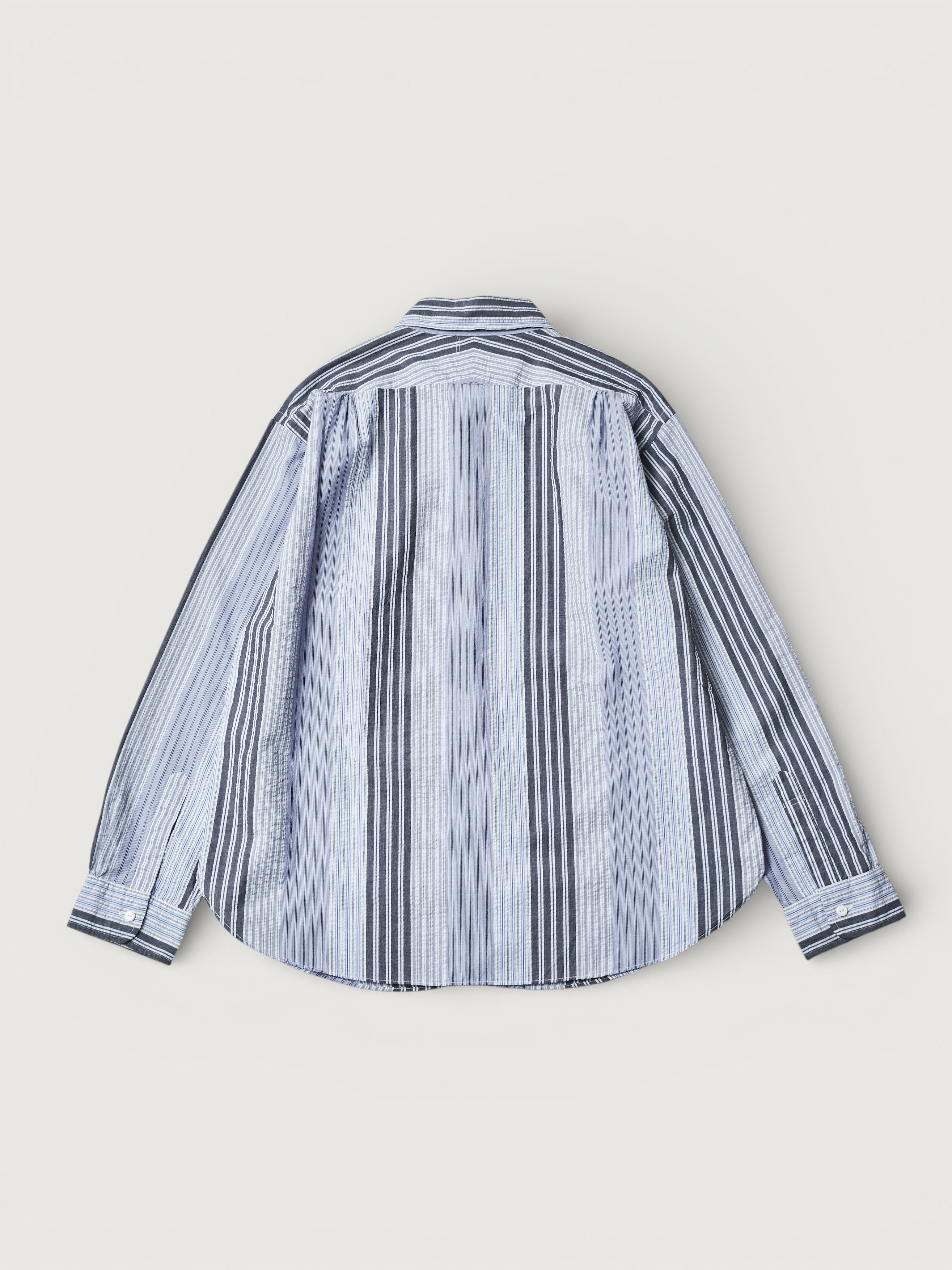 #3232-SP3 Original BL Shirt : cotton / poly seersucker stripe navy