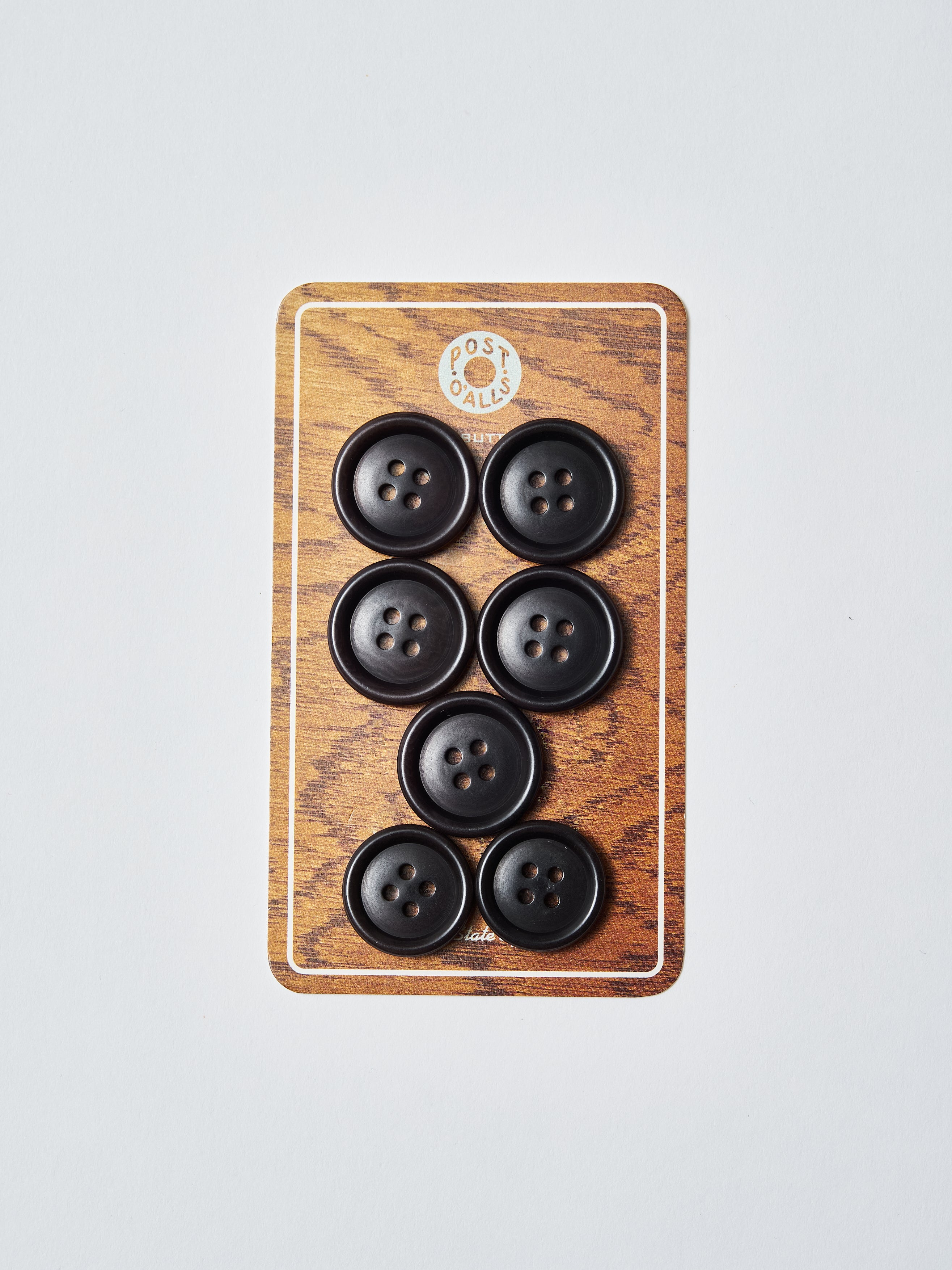 Post O'Alls : Button Set (natural / black/ brown) 7 pieces(19.5mmx5 17.5mmx2)