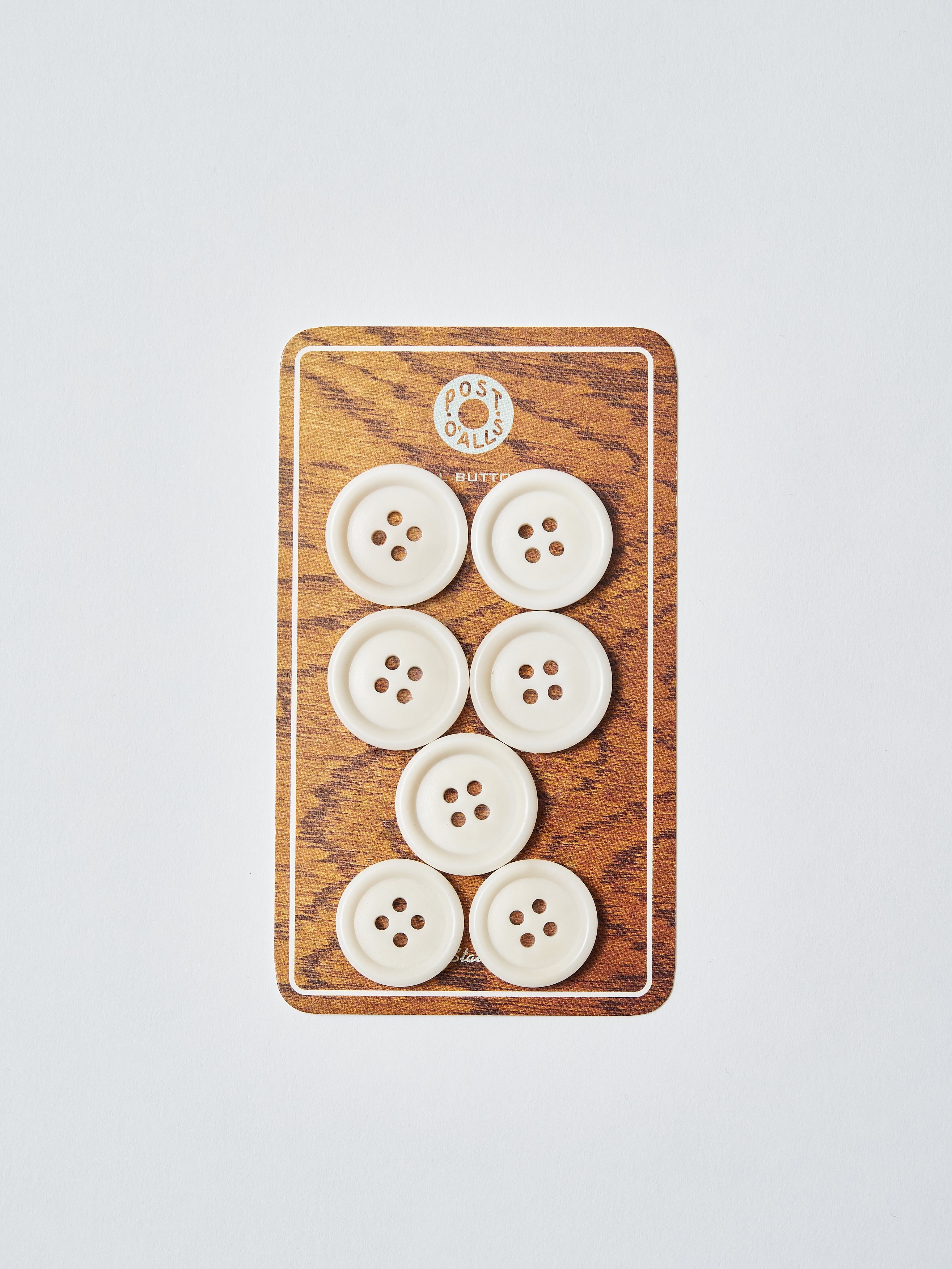 Post O'Alls : Button Set (natural / black/ brown) 7 pieces(19.5mmx5 17.5mmx2)