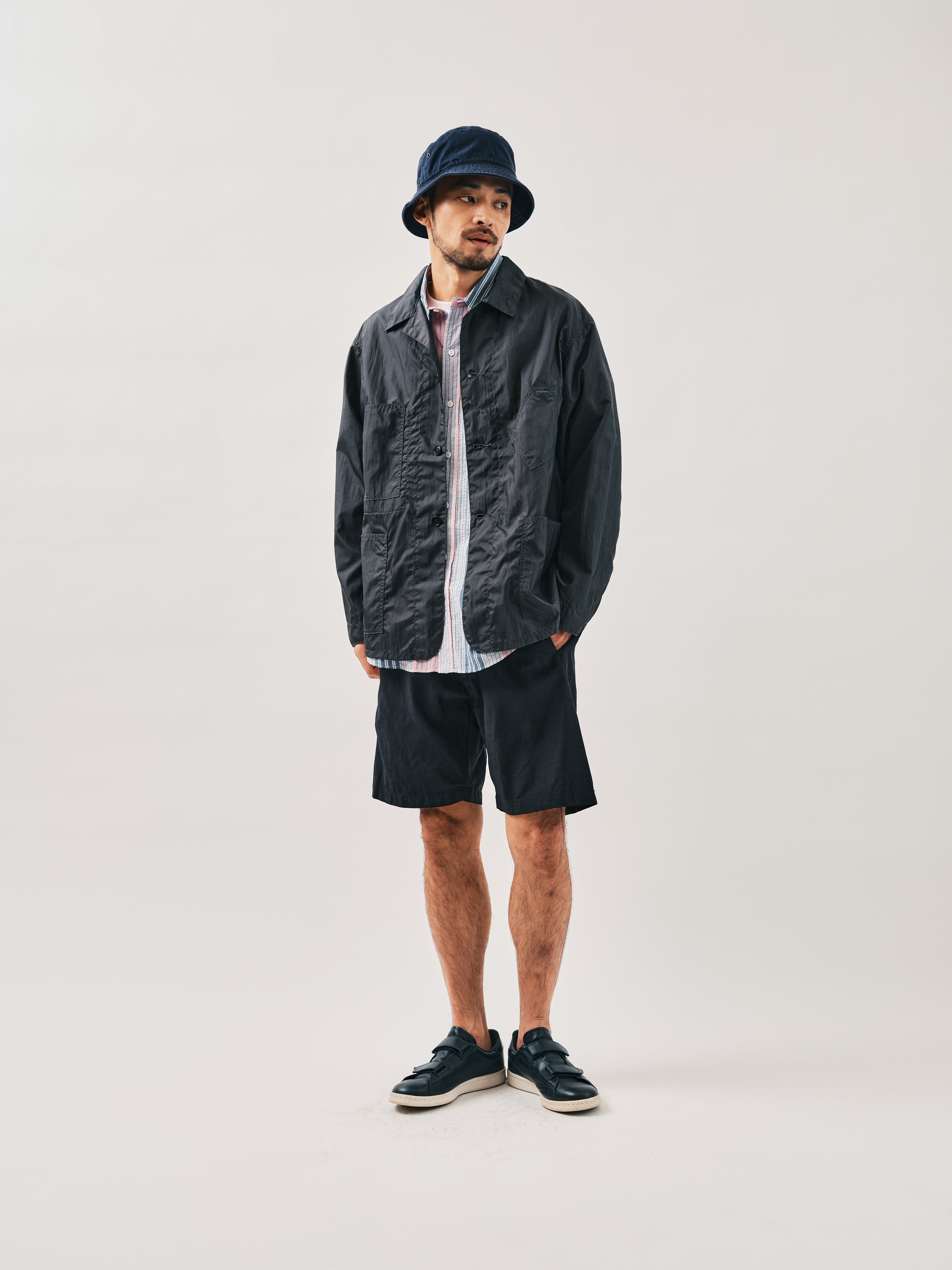 #3307CPS-STN POST Coach Shorts : streaky twill navy