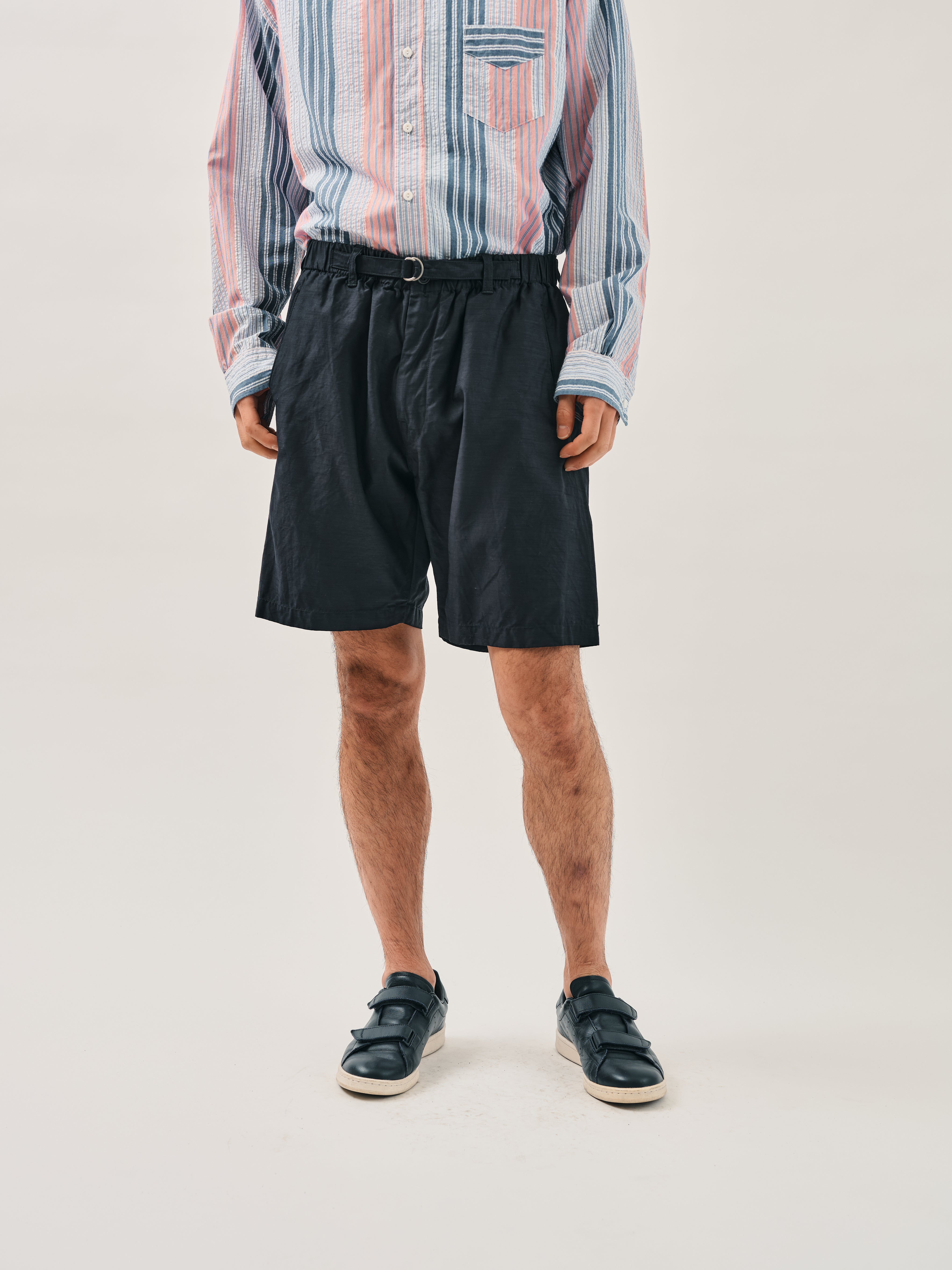 #3307CPS-STN POST Coach Shorts : streaky twill navy