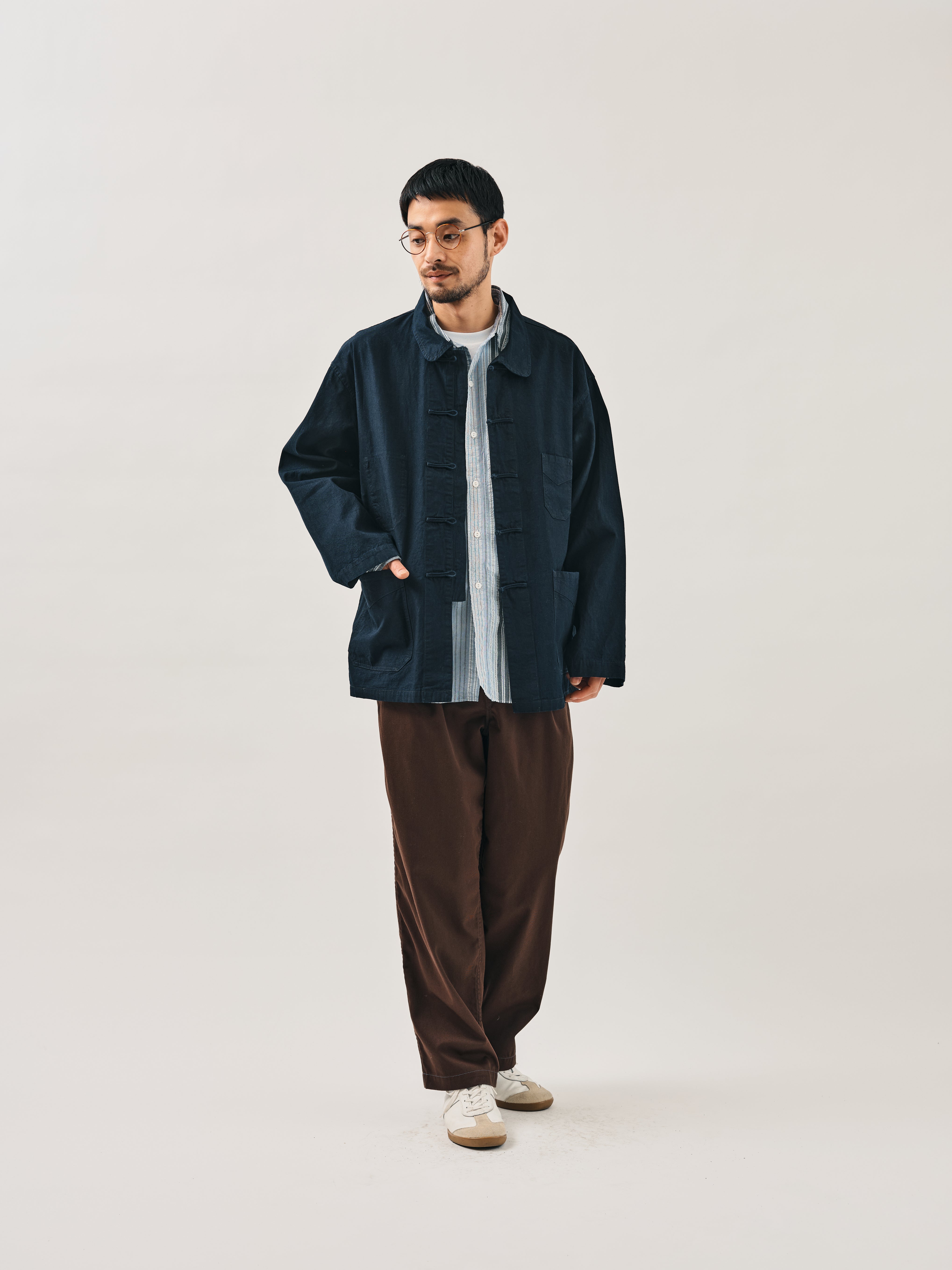 #3107B-1 POST chinois : vintage sheeting indigo