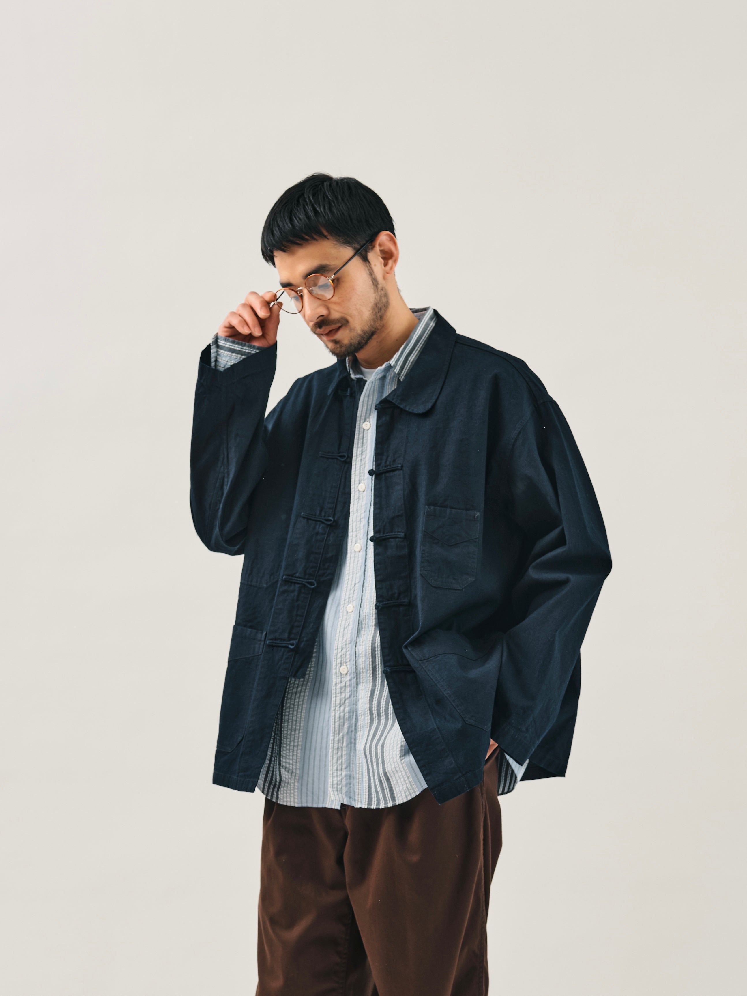 ジャケット・アウター POST Chinois Vintage Sheeting 3107B-1 POST chinois : vintage sheeting indigo