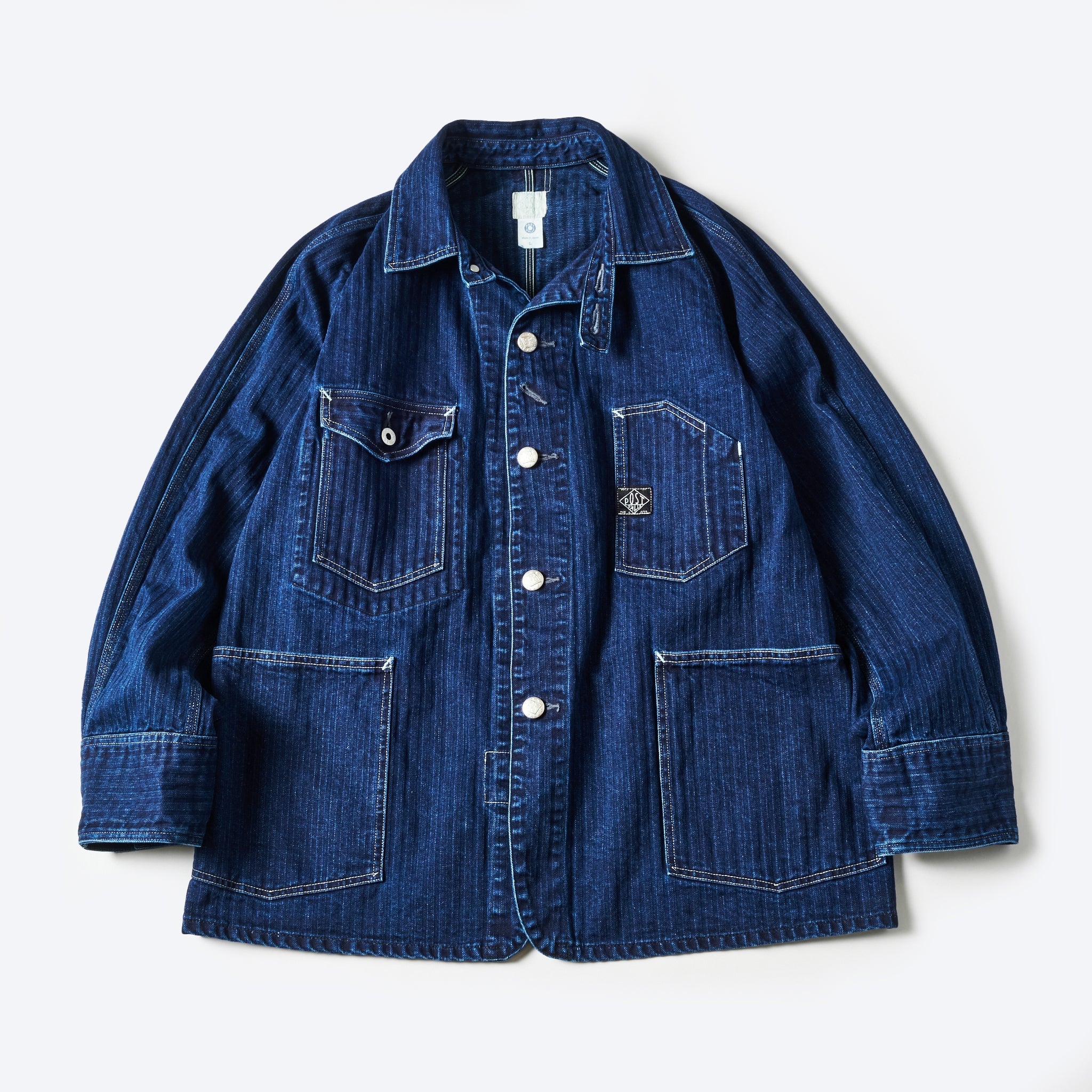 #1102-HBI Engineers' Jacket : herringbone denim double indigo – POST OʼALLS