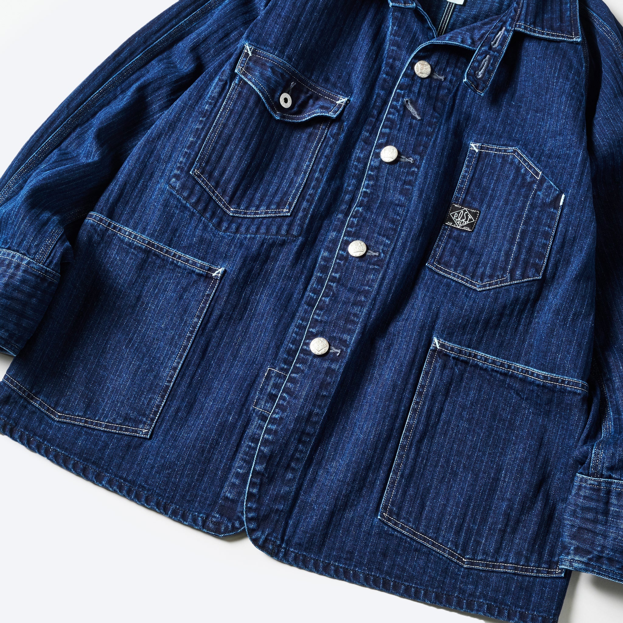 #1102-HBI Engineers' Jacket : herringbone denim double indigo
