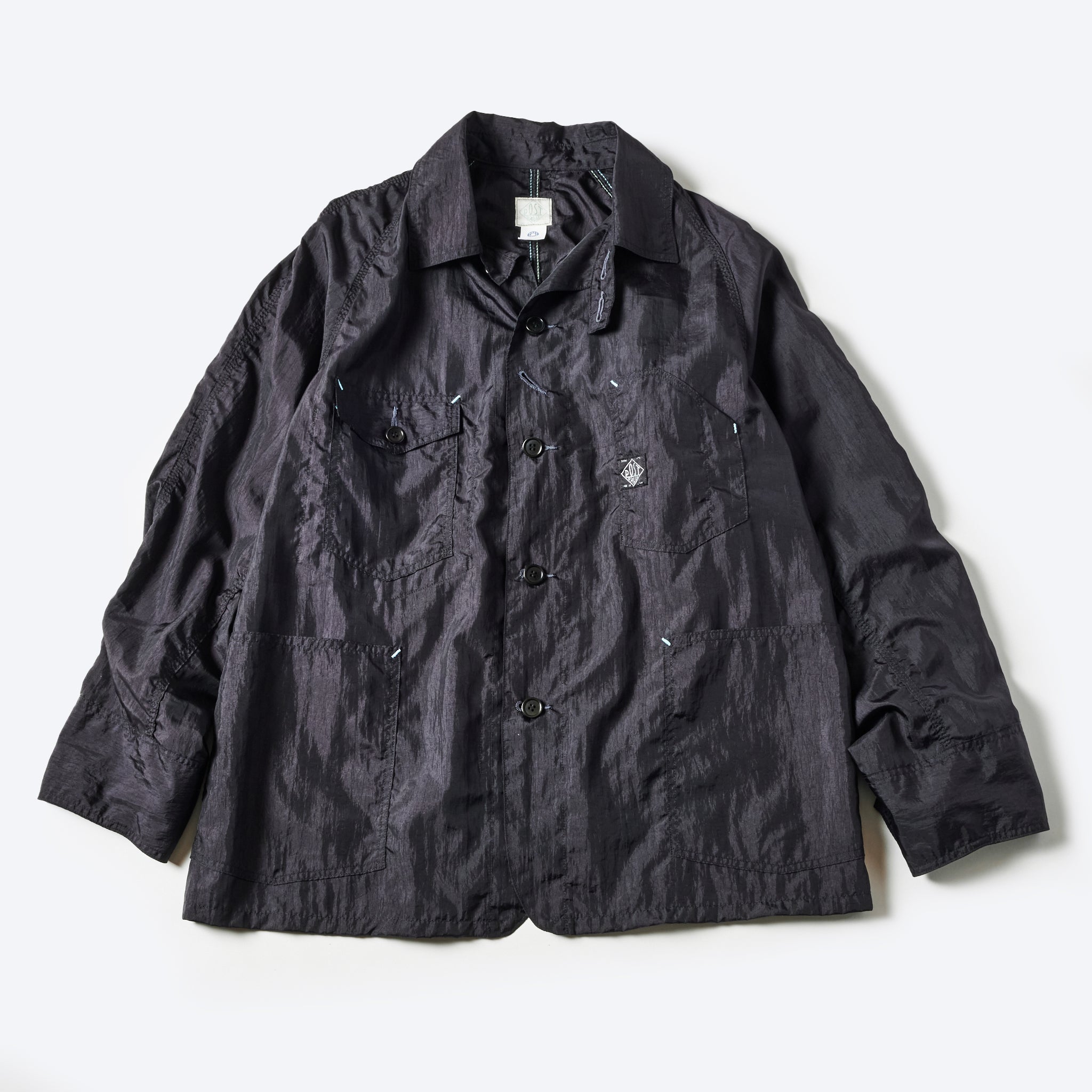 #1102-CTB Engineers' Jacket : crinkle nylon taffeta black