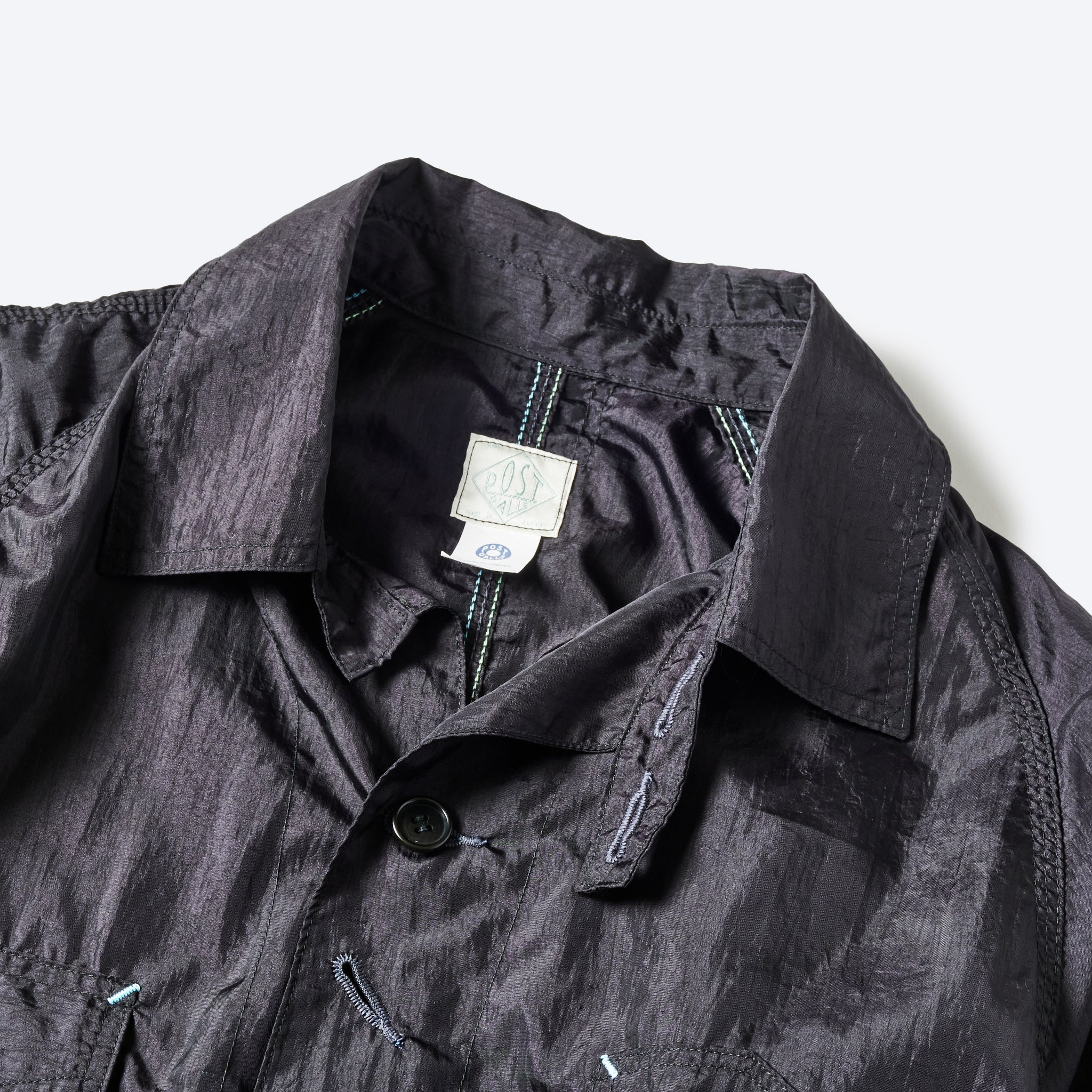 #1102-CTB Engineers' Jacket : crinkle nylon taffeta black