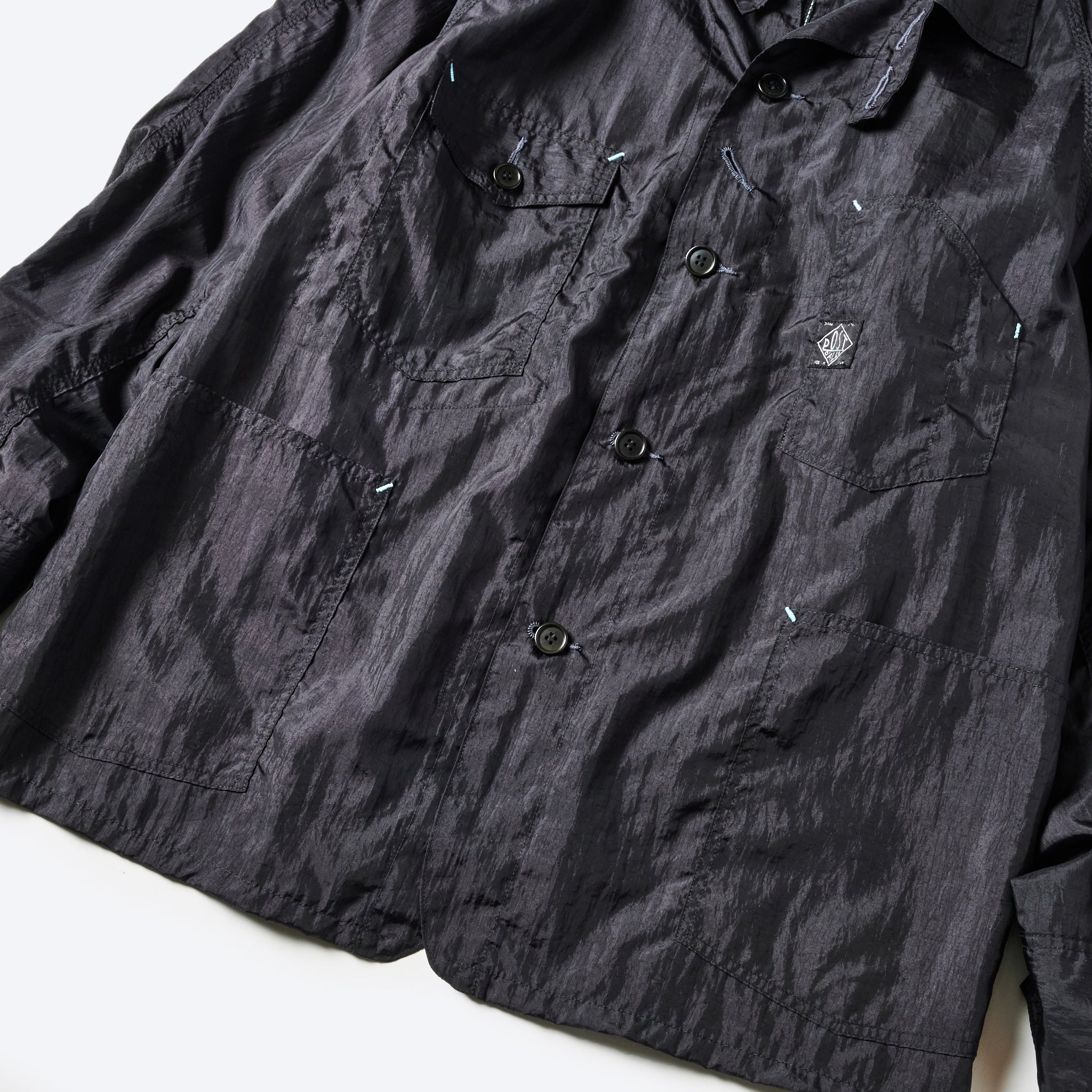 #1102-CTB Engineers' Jacket : crinkle nylon taffeta black