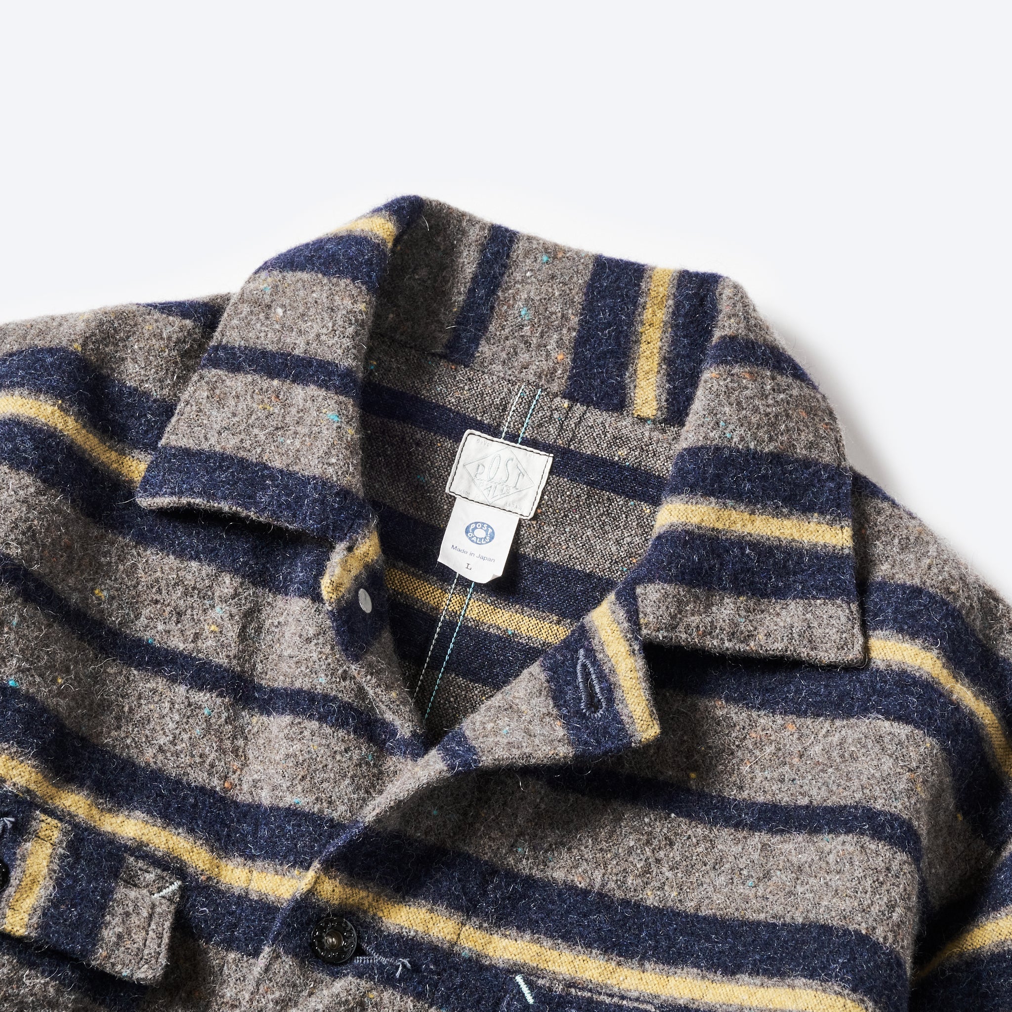 #1103-TWN Polarfleece Jacket (trashed wool version) : trashed wool navy stripe