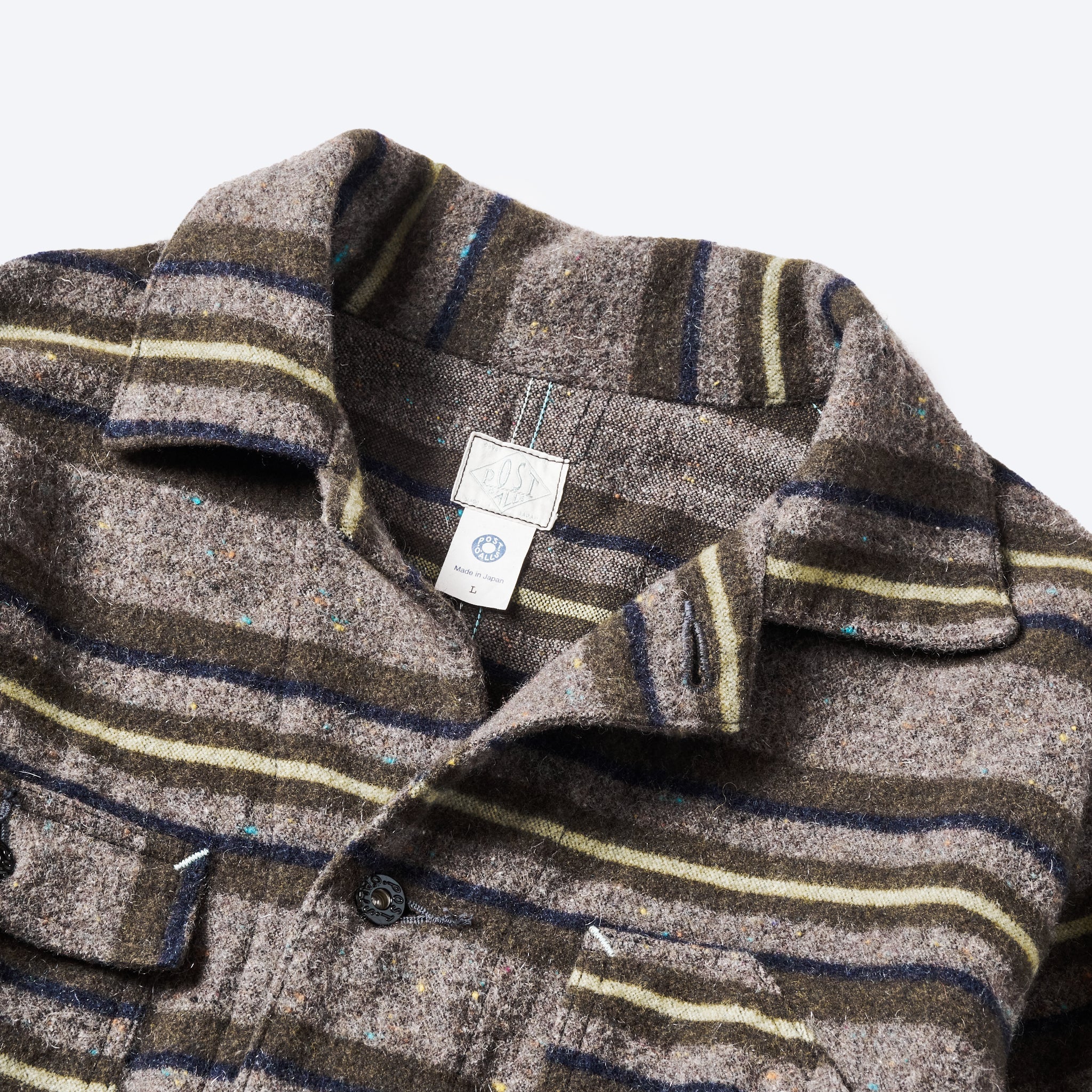 #1103-TWG Polarfleece Jacket (trashed wool version) : trashed wool green stripe