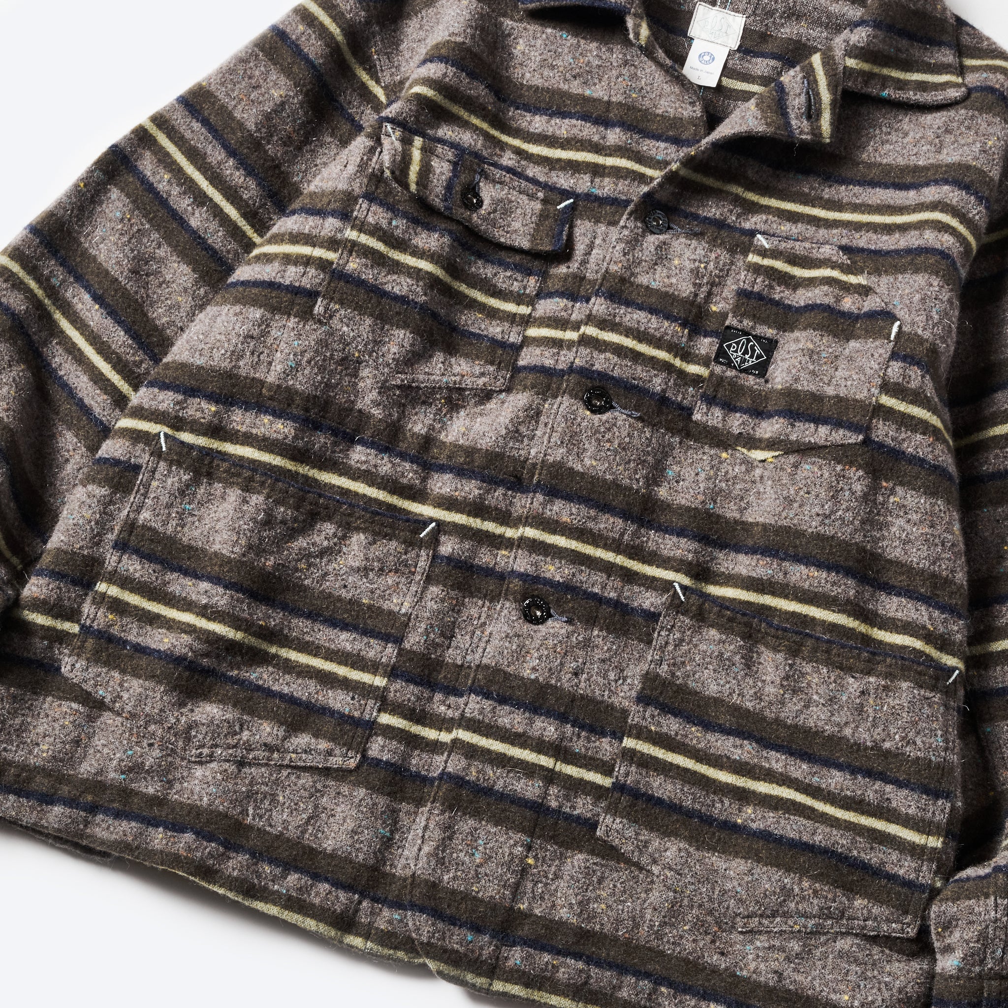 #1103-TWG Polarfleece Jacket (trashed wool version) : trashed wool green stripe