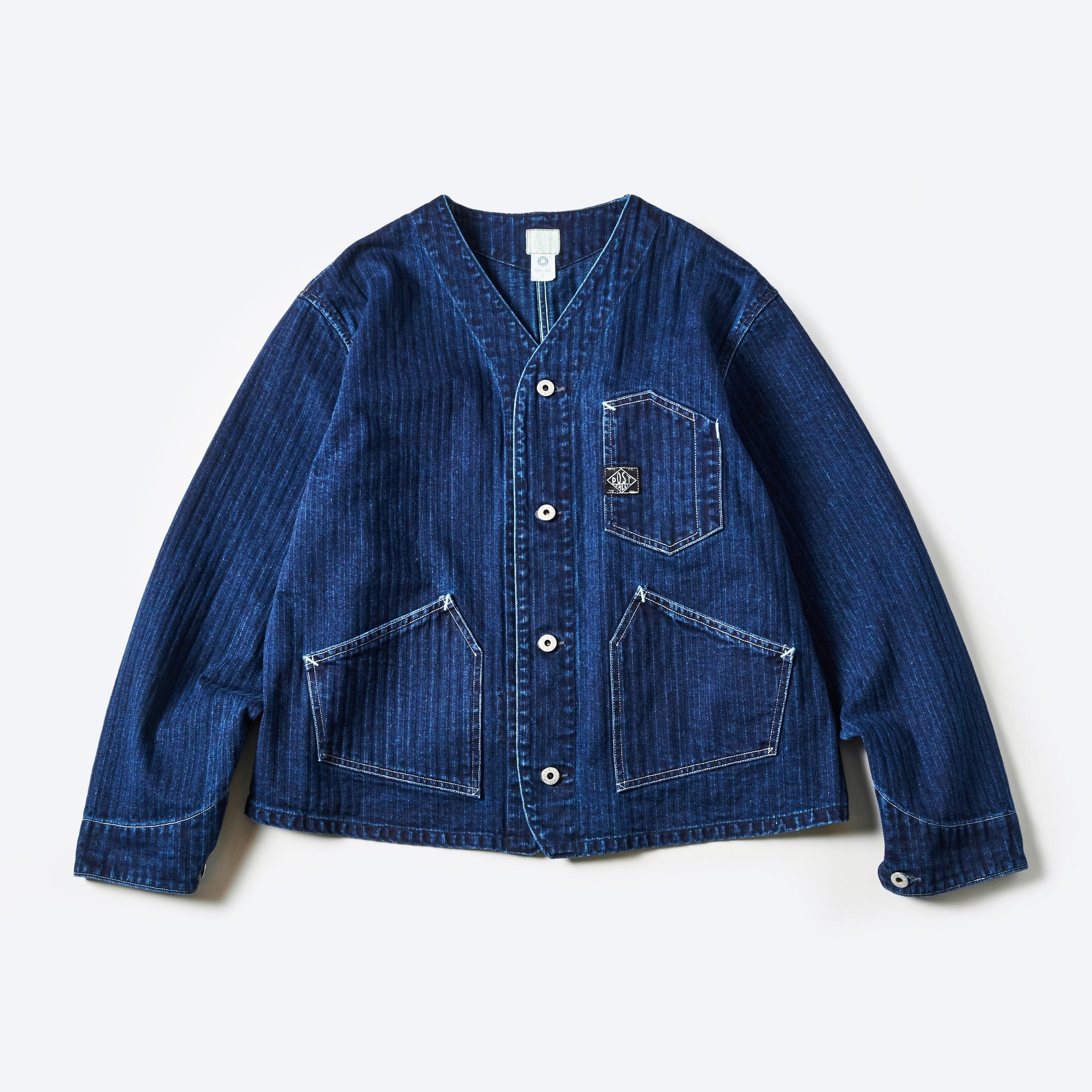 #1104-HBI Stoker's Jacket : herringbone denim double indigo