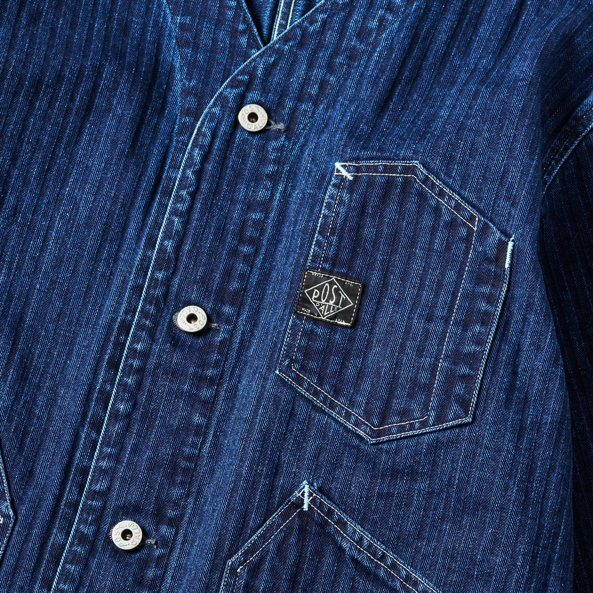 #1104-HBI Stoker's Jacket : herringbone denim double indigo