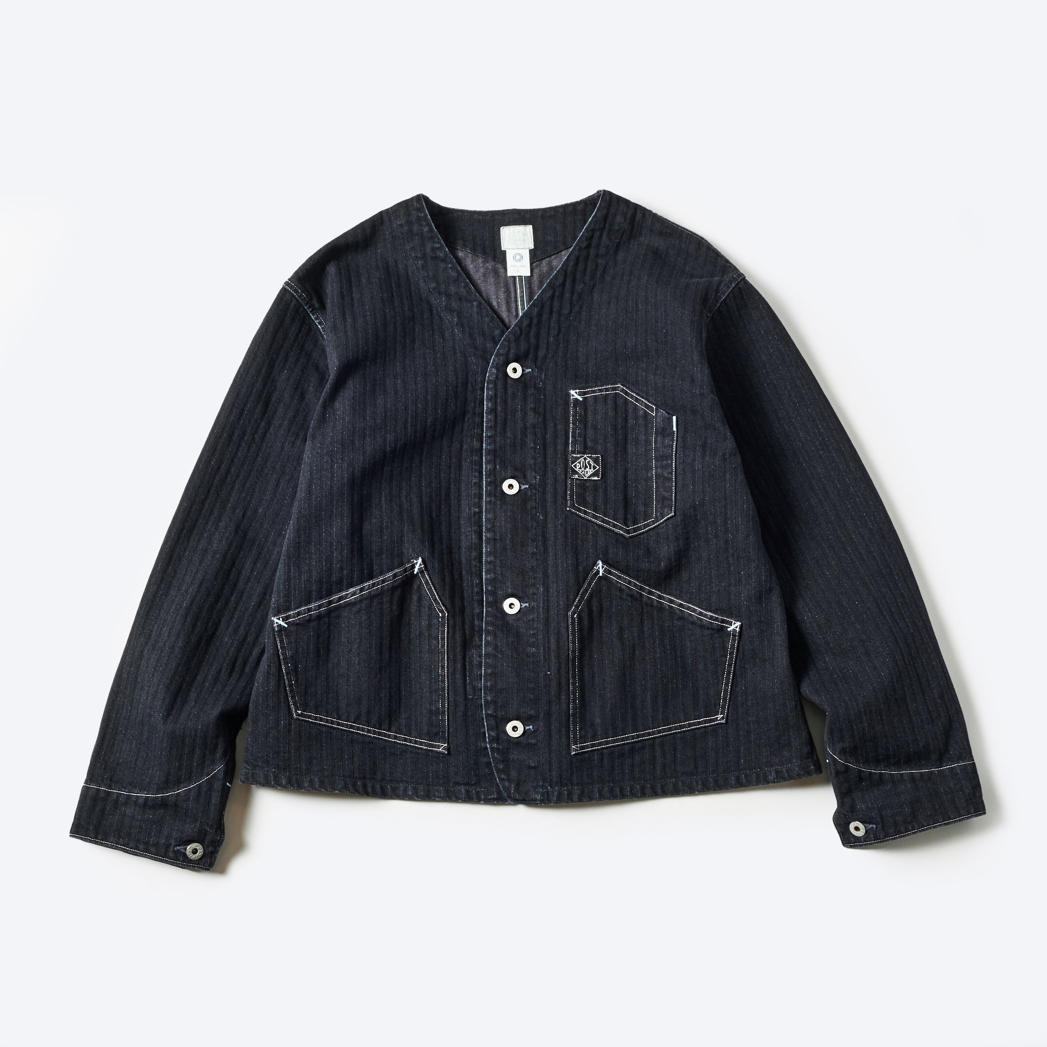 #1104-HBB Stoker's Jacket : herringbone denim black