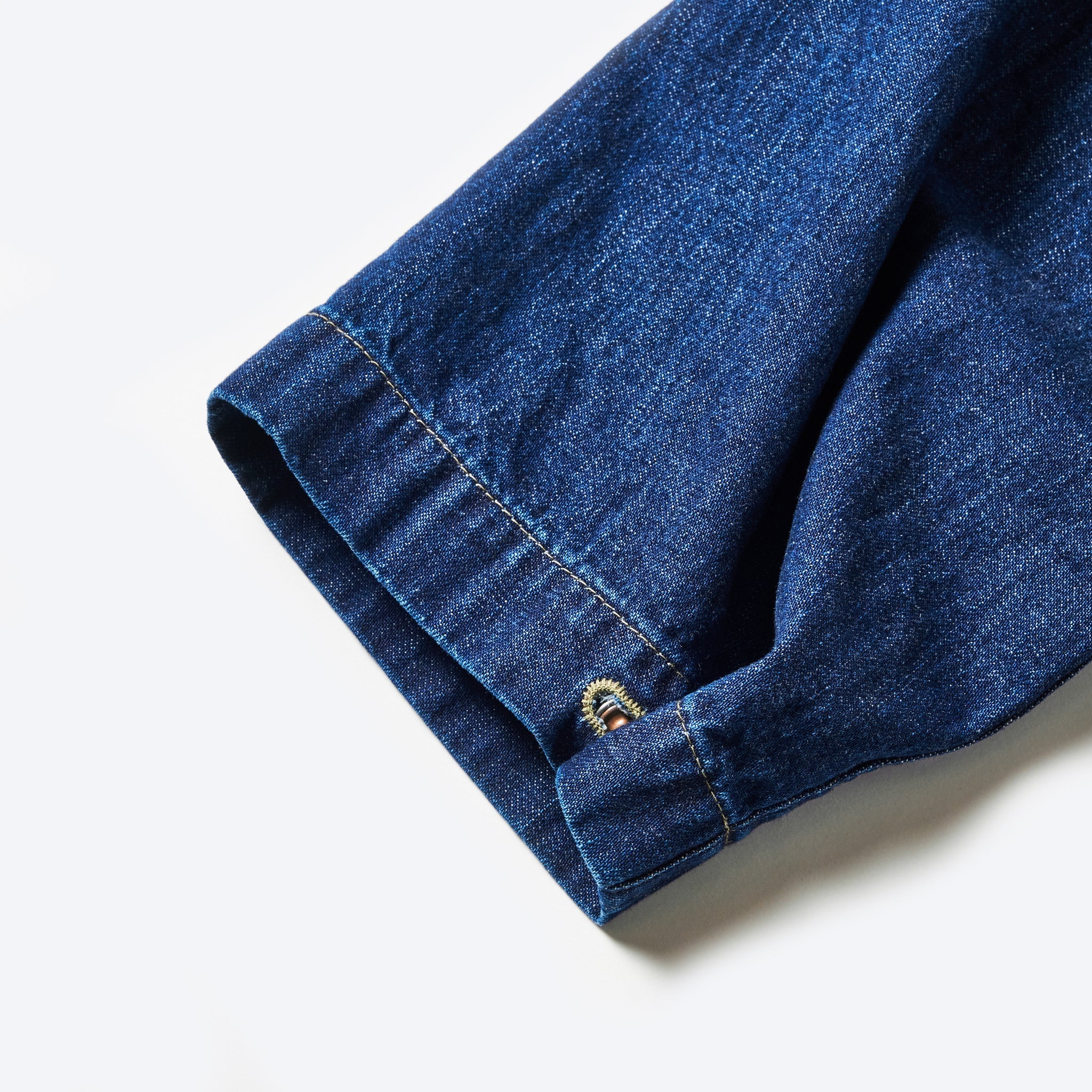 #1105-8DI NAVY Parka : blue denim w/OD-yellow stitch indigo