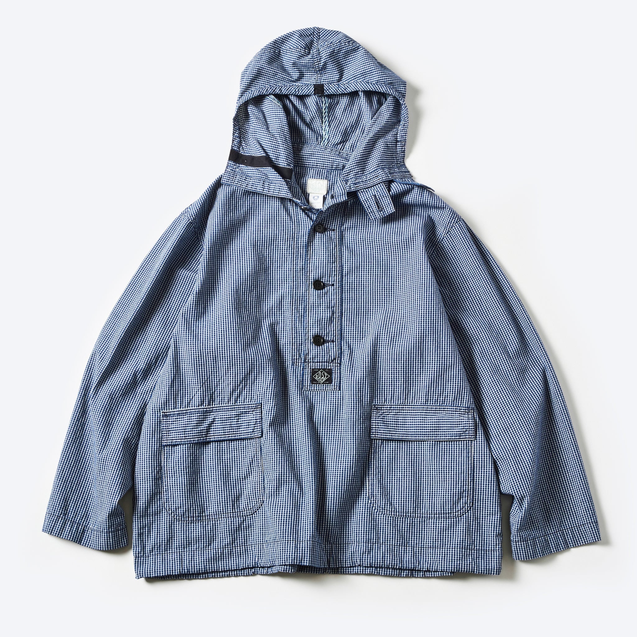 #1105-IC1 NAVY Parka : indigo check indigo