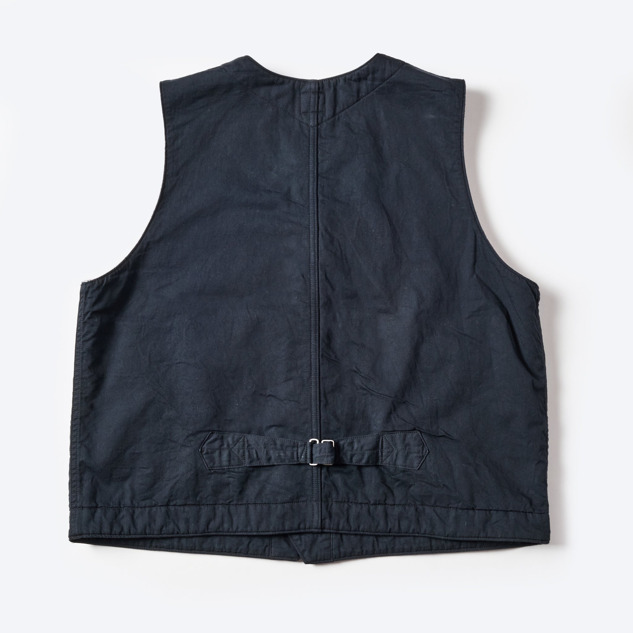#1501-VTC 1 Pocket Vest : vintage twill w/trashed wool lining charcoal w/base lining