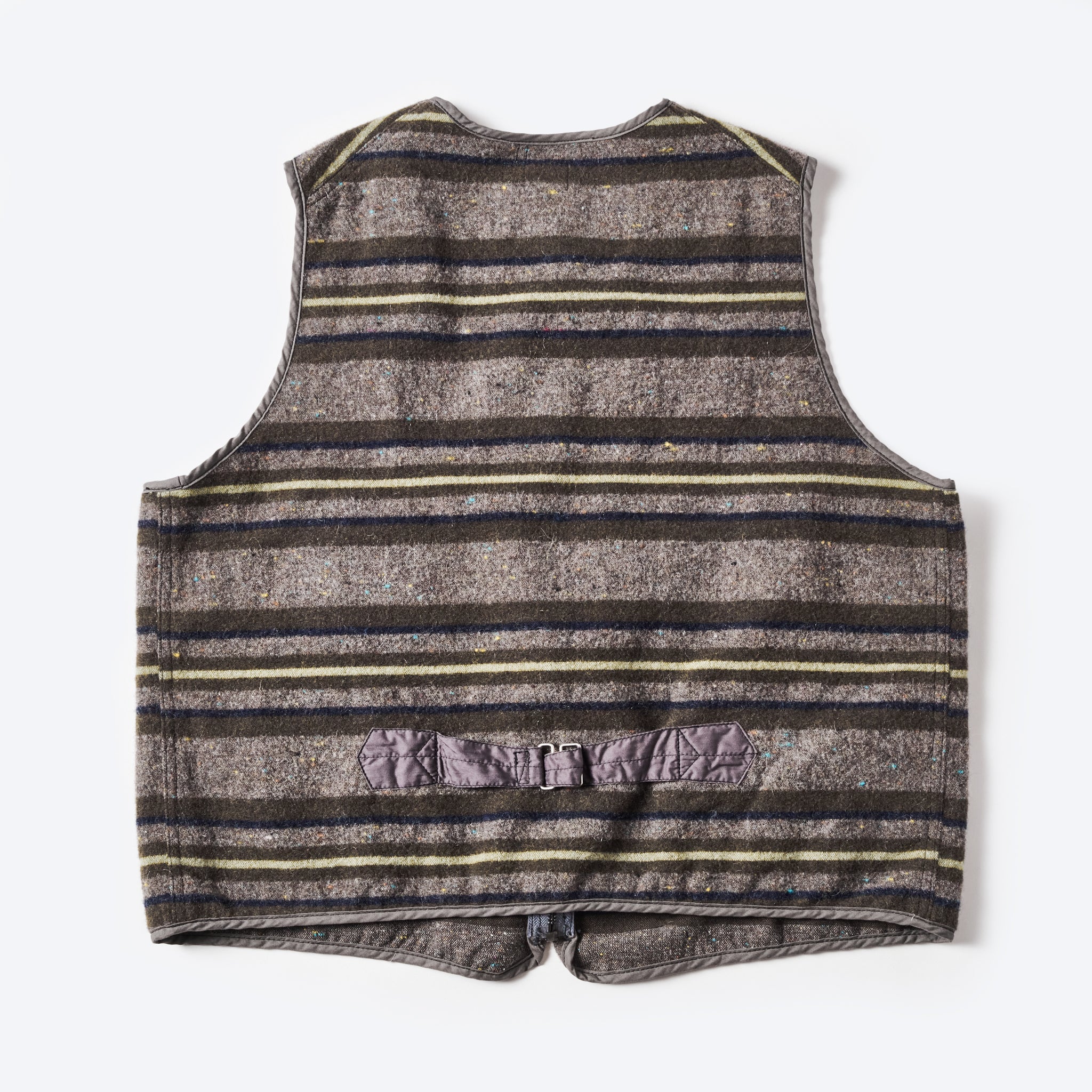 #1502-TWG Fleece Vest (trashed wool version) : trashed wool green stripe