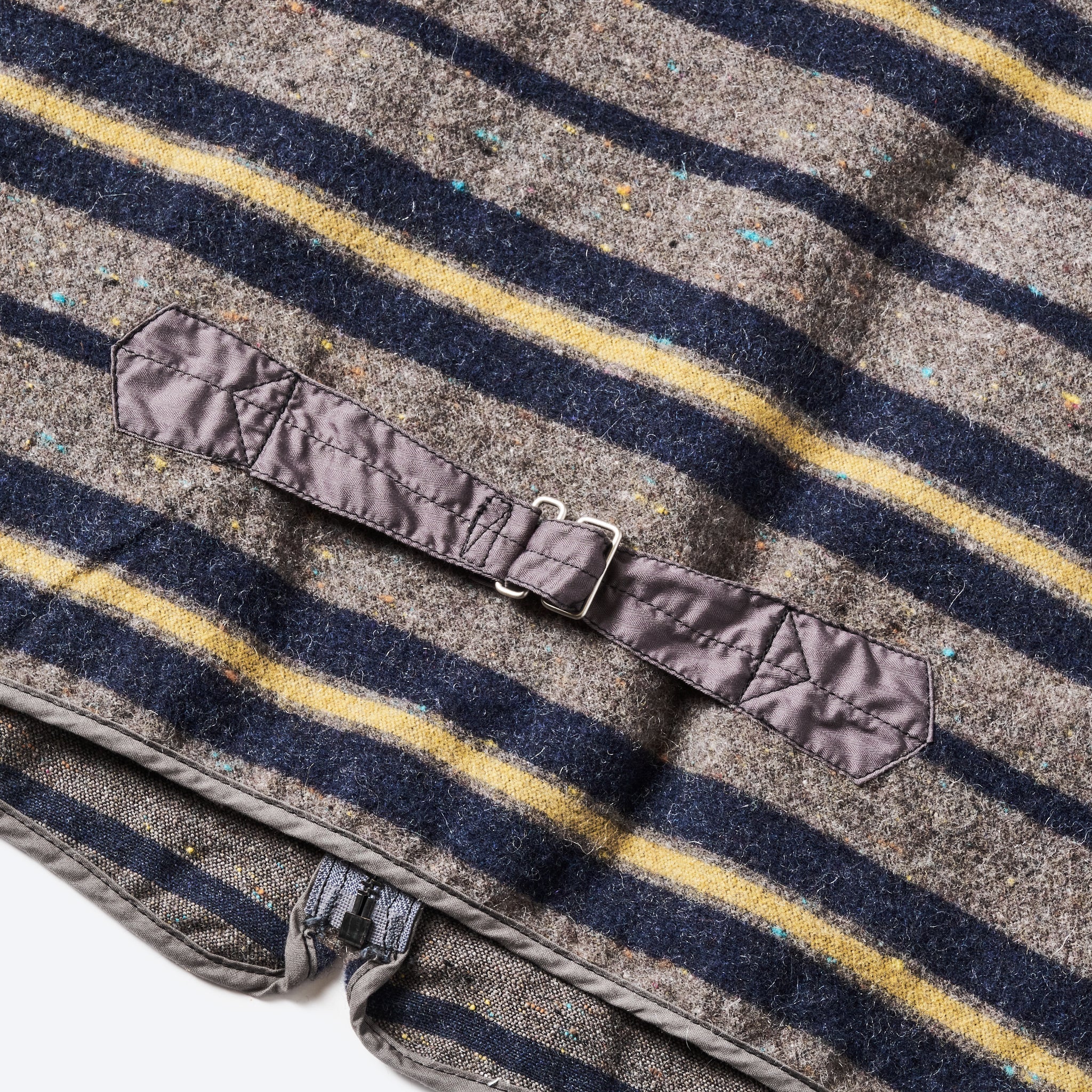 #1502-TWN Fleece Vest (trashed wool version) : trashed wool navy stripe