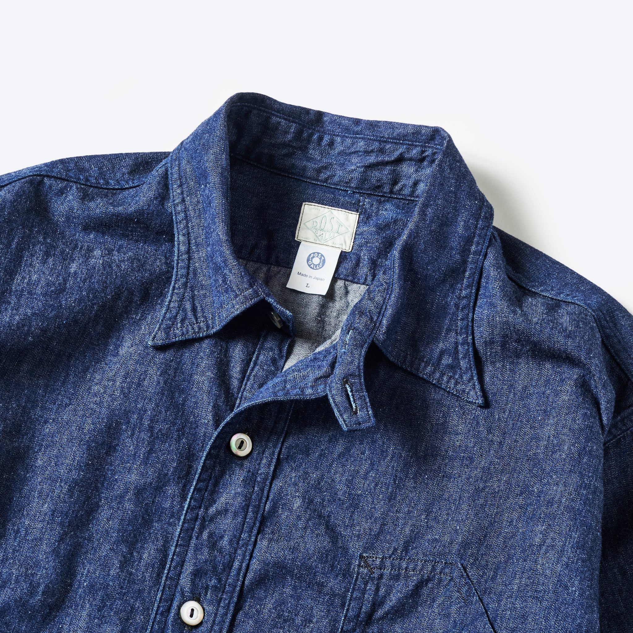 #1201-LDI No.1 Shirt : light denim indigo