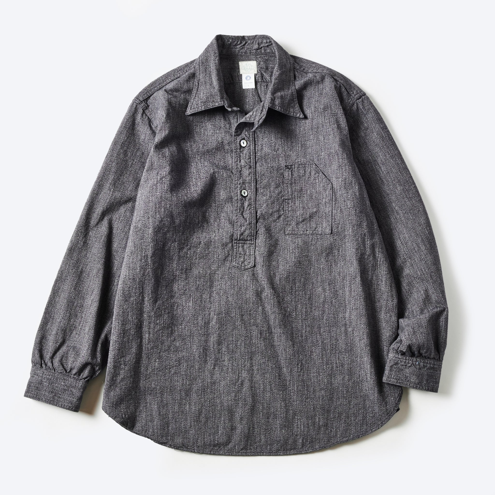 #1201-GC No.1 Shirt : grey covert salt & pepper