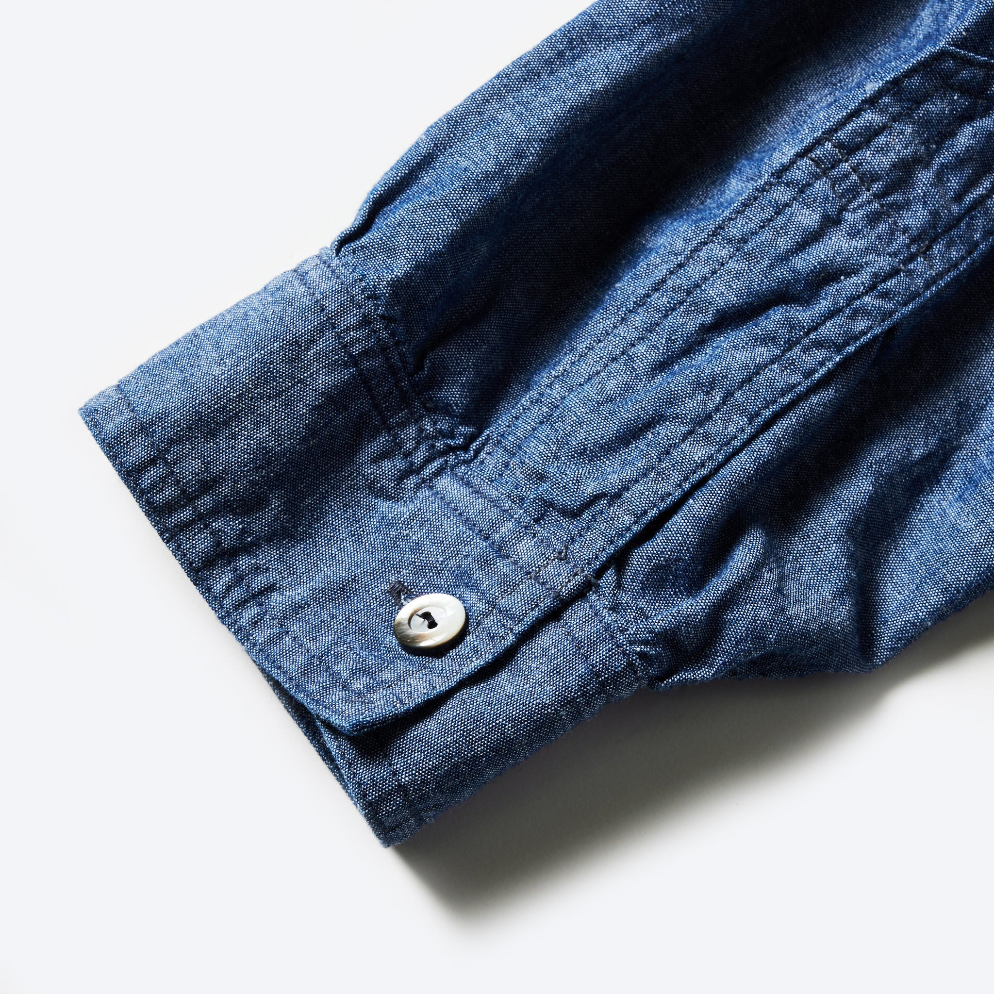 #1203-CC Band Collar Shirt : classic chambray indigo
