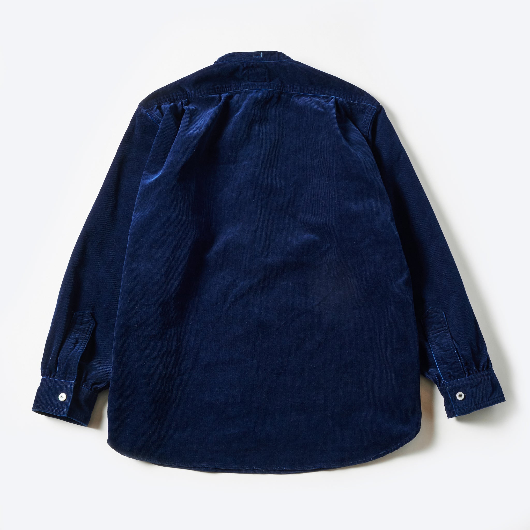 #1203-CCI Band Collar Shirt : cotton cords indigo