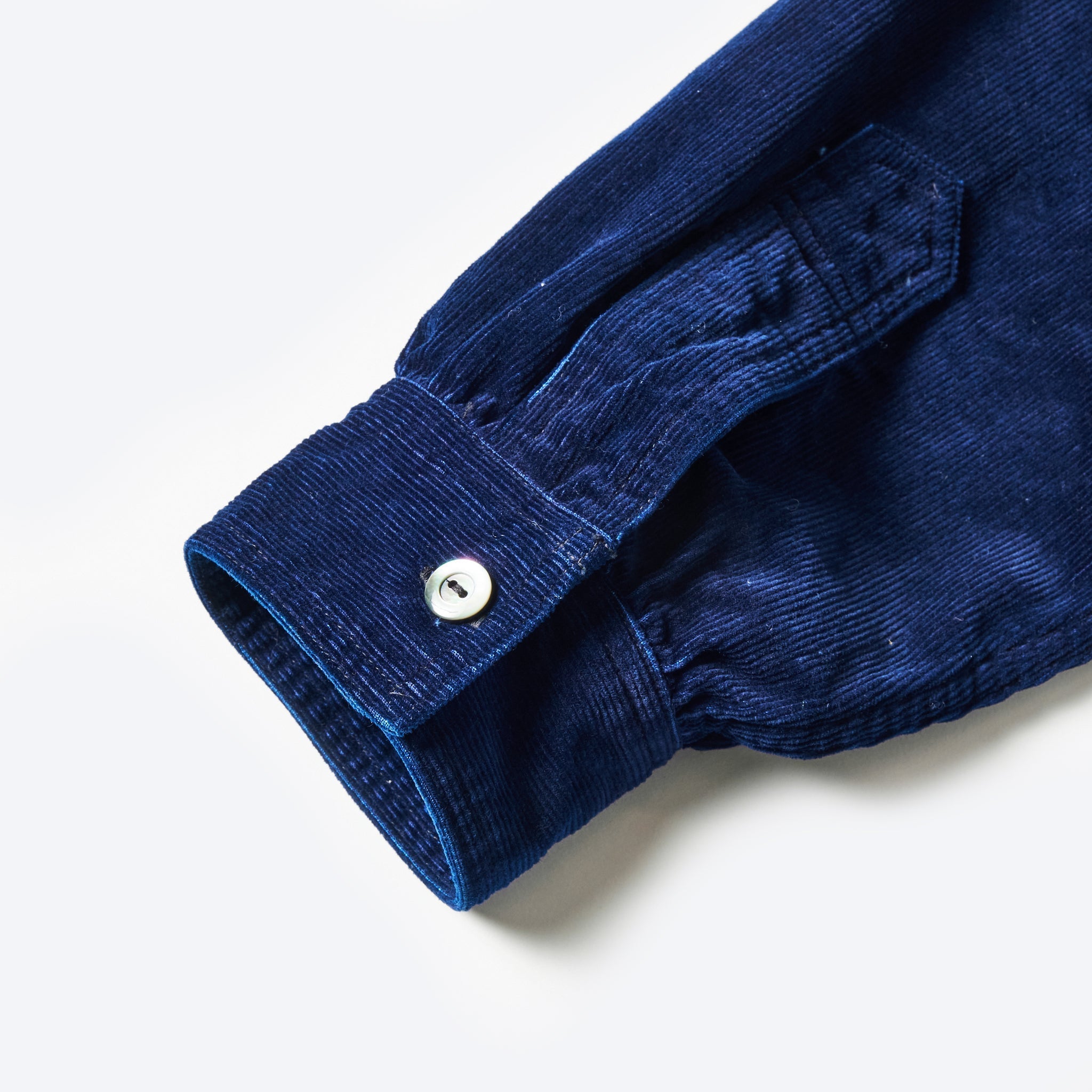 #1203-CCI Band Collar Shirt : cotton cords indigo