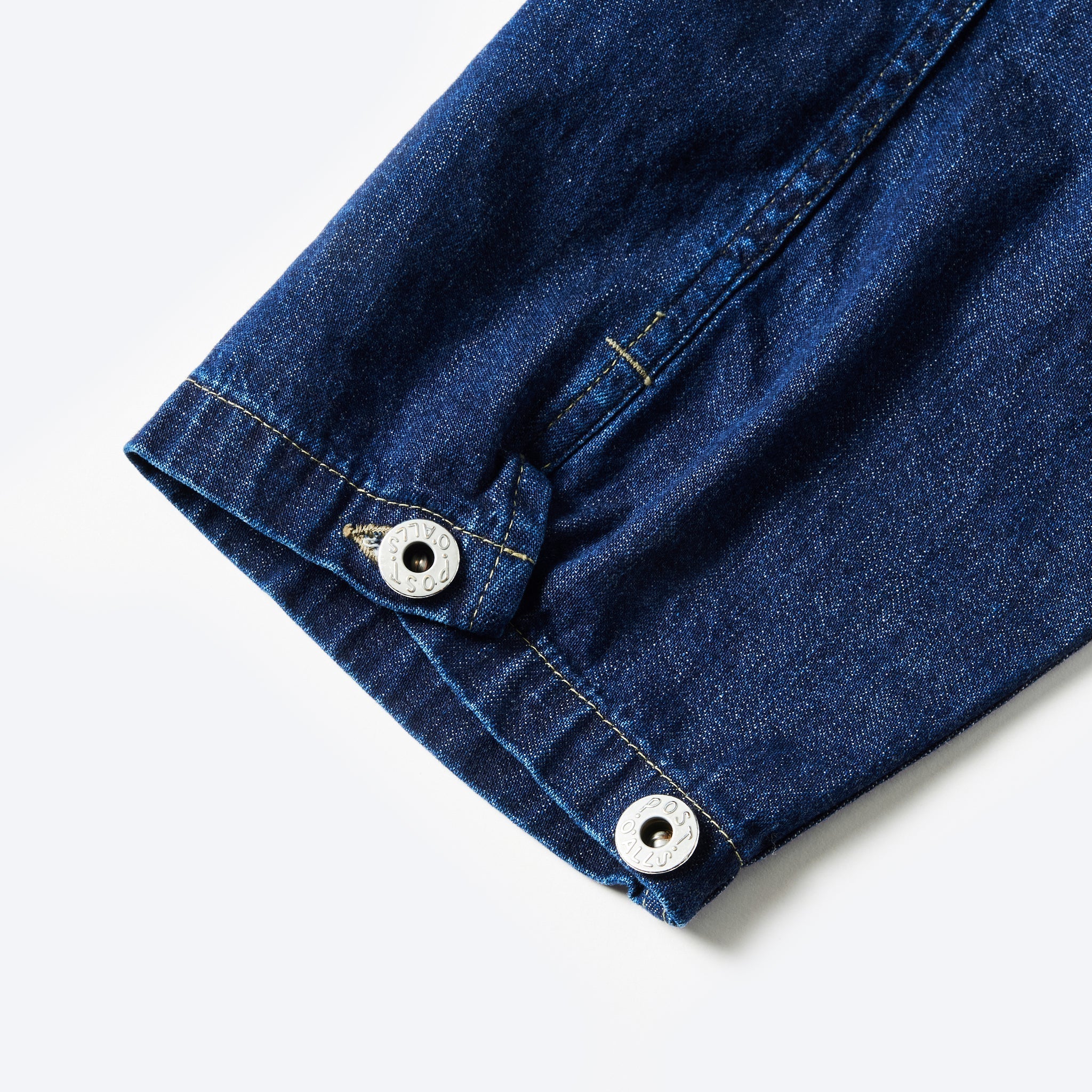 #1204-8DI ARMY Shirt : blue denim w/OD-yellow stitch indigo