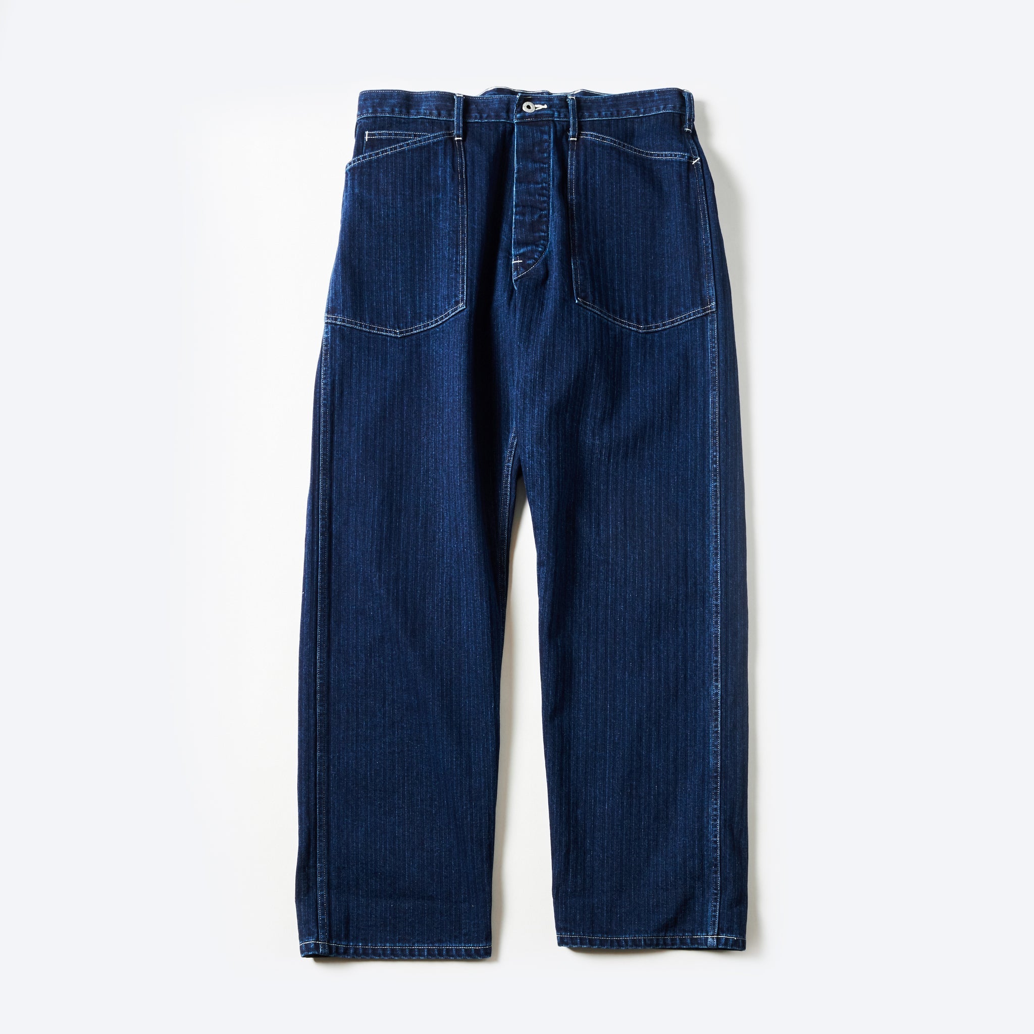 1301-HBI ARMY Pants : herringbone denim double indigo