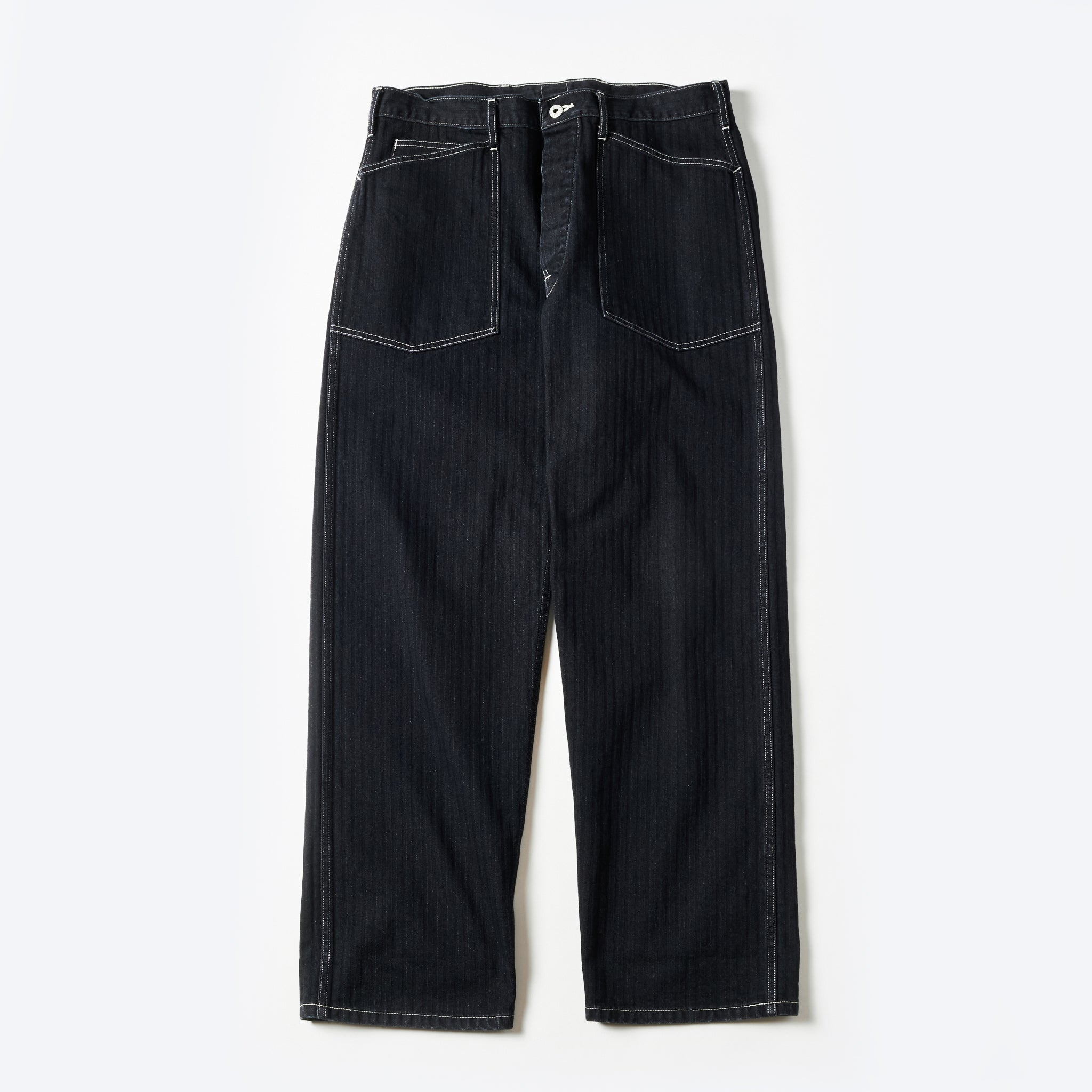 #1301-HBB ARMY Pants : herringbone denim black