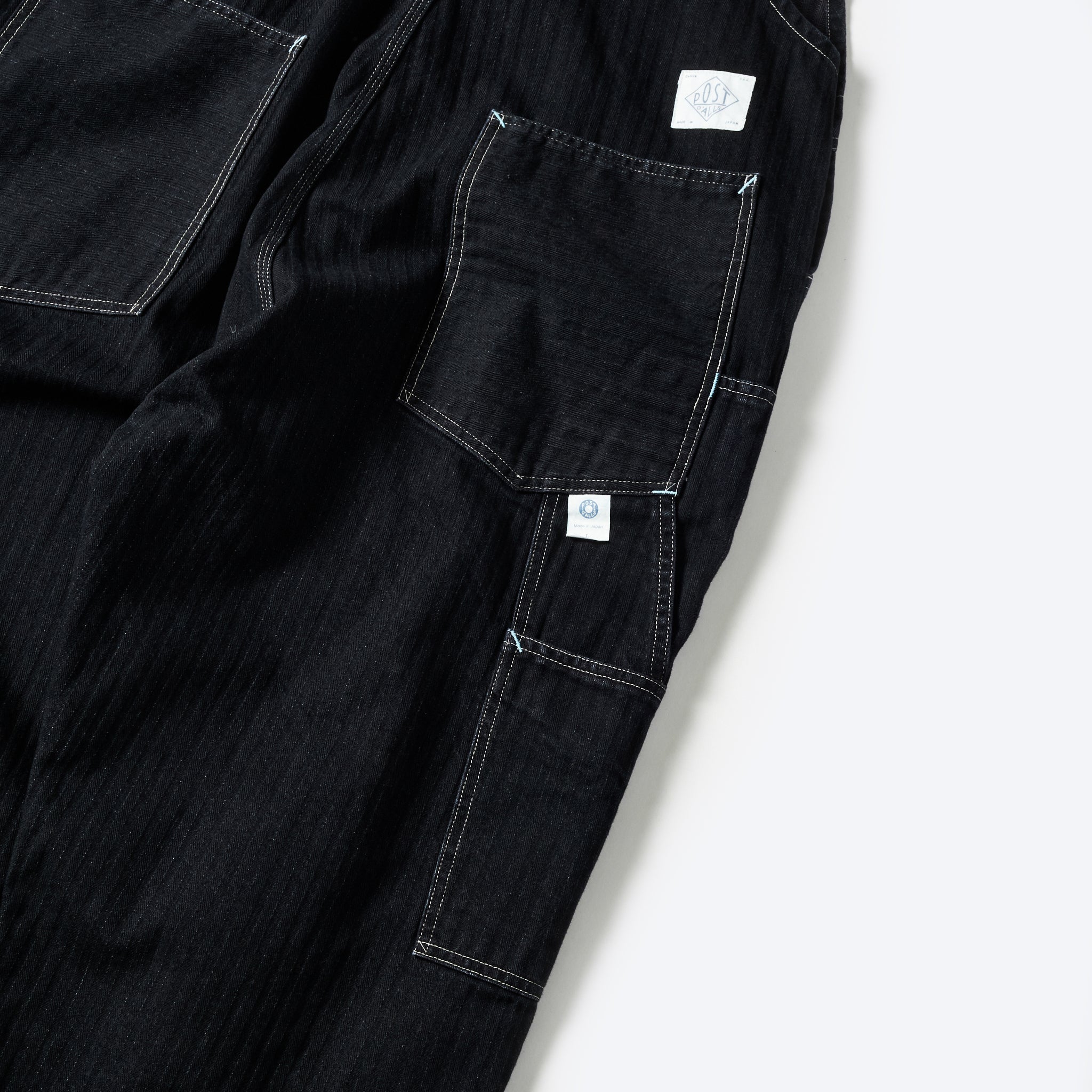 #1402-HBB No.2 Overalls : herringbone denim black