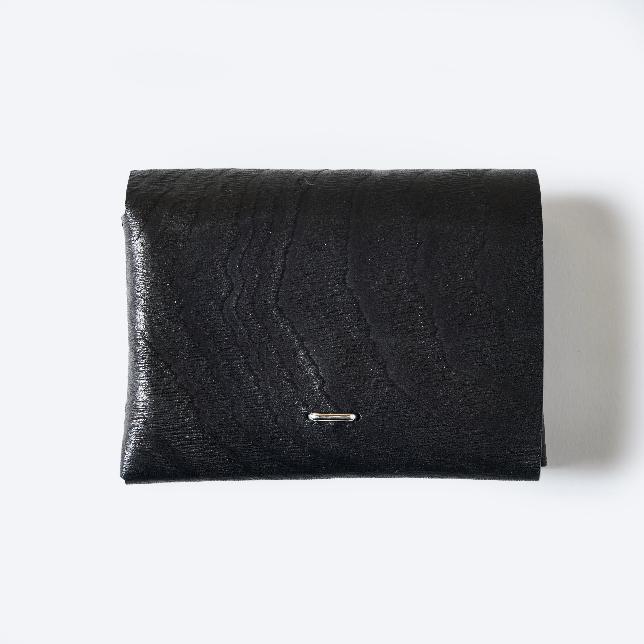 #4211-PLB Plywood Leather Wallet : cow leather black