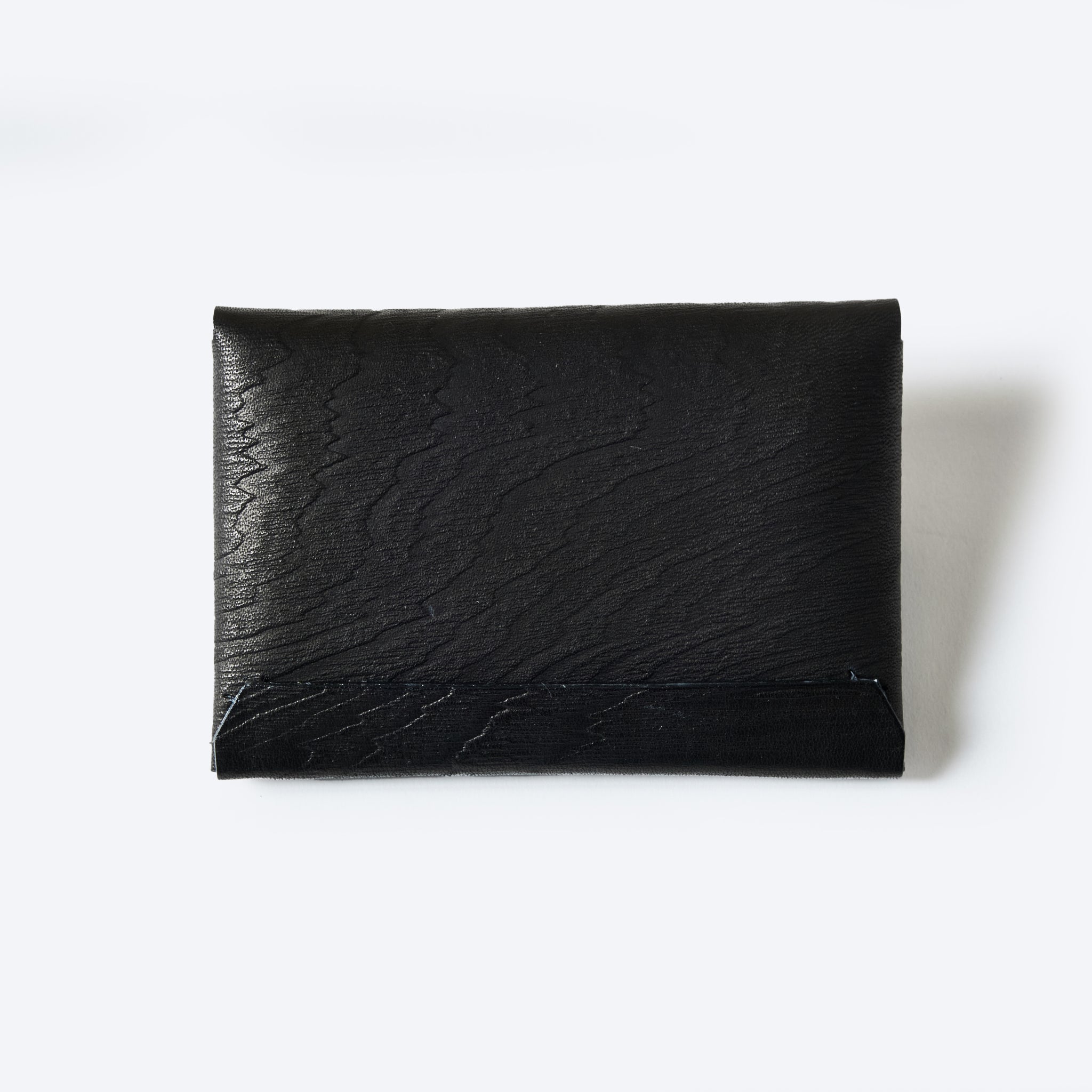 #4212-PLB Plywood Leather Card Case : cow leather black