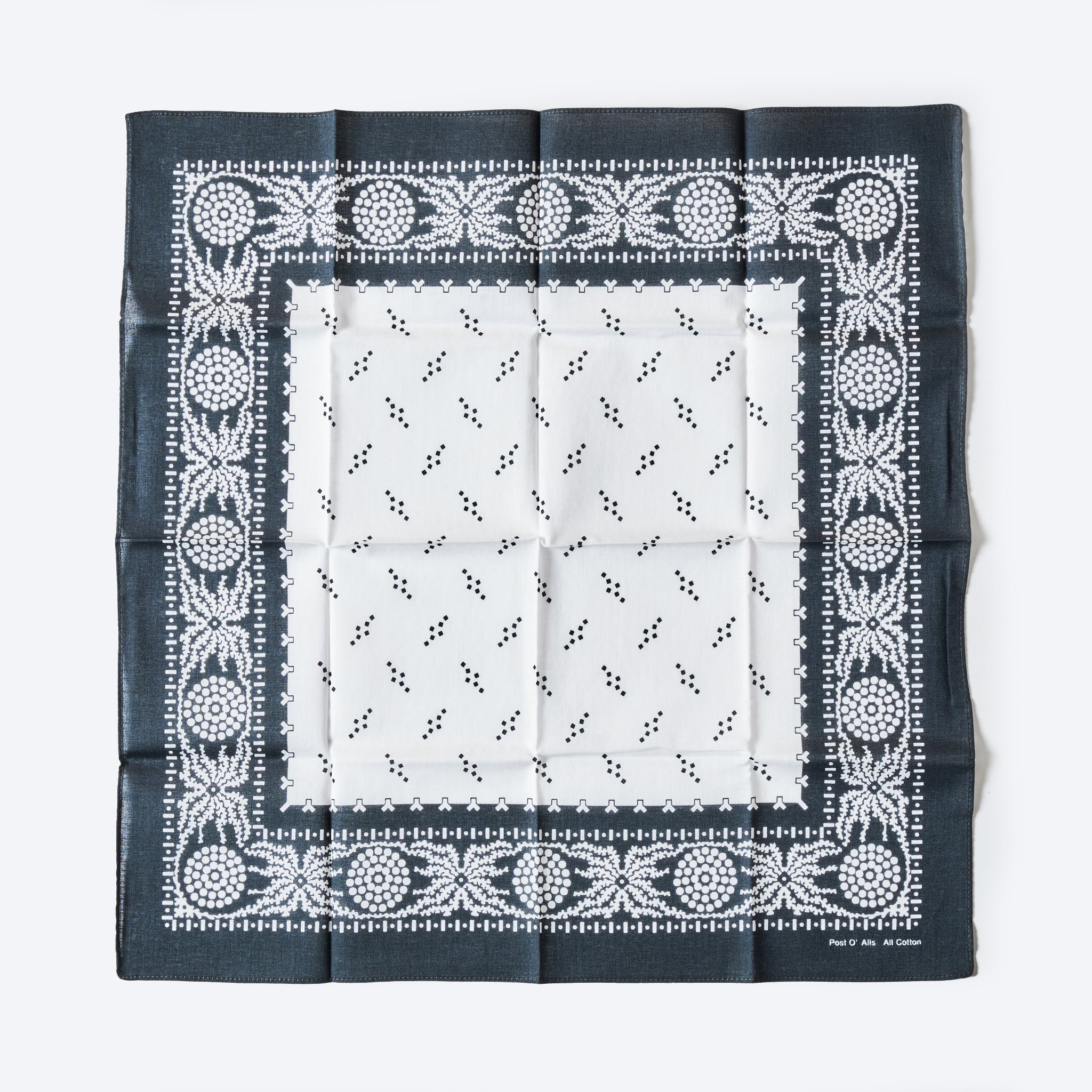 #4001-C Spider POST Bandana Hankie : spider charcoal 45 x 45