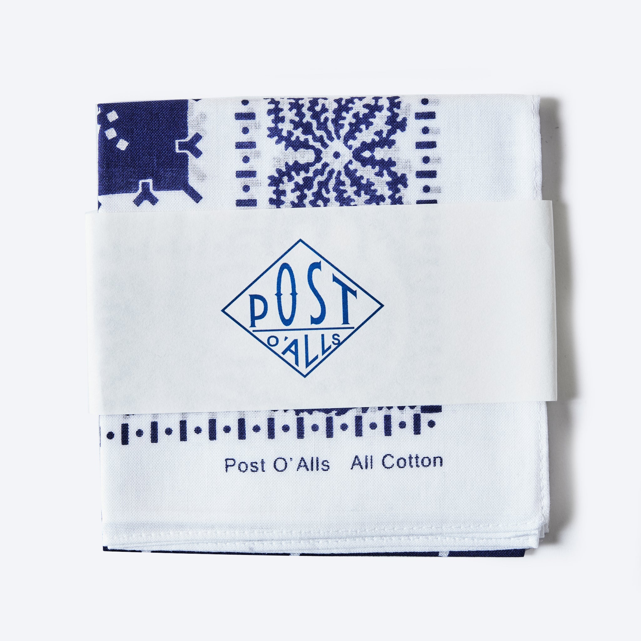 #4001-WN Spider POST Bandana Hankie : spider white/navy 45 x 45