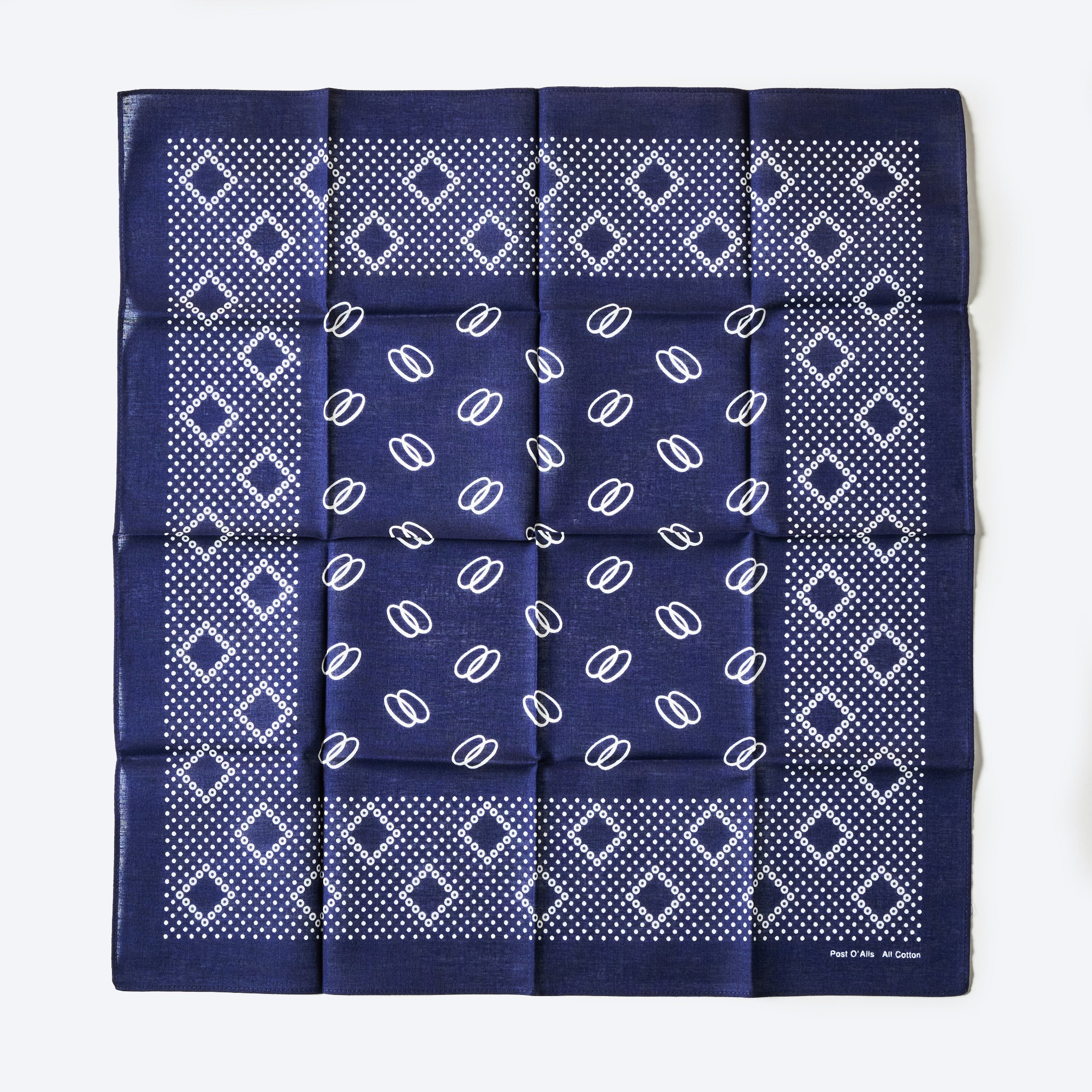 #4002-N Bean POST Bandana Hankie : bean navy 45 x 45