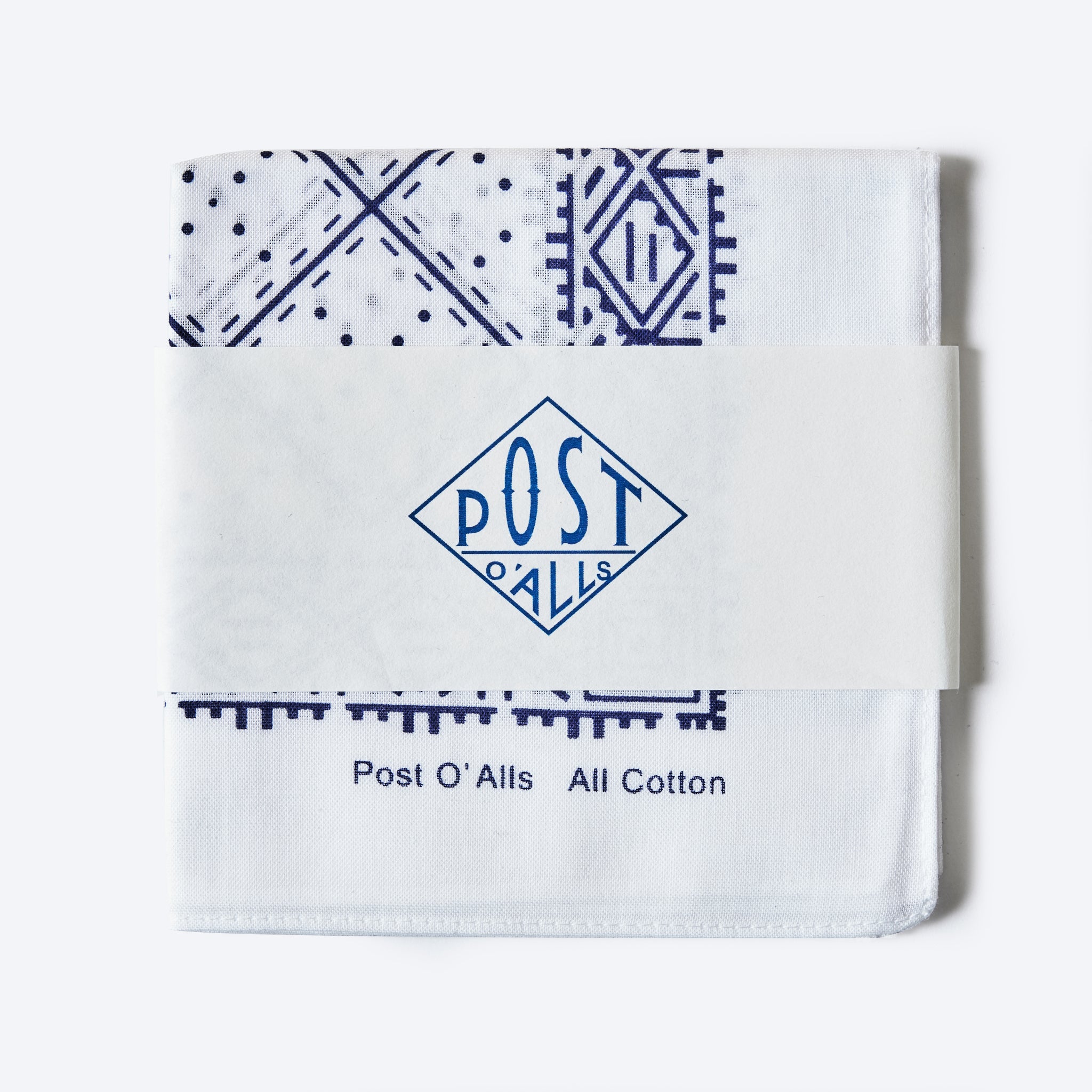 #4007-W Stitch POST Bandana Hankie : stitch white 45 x 45
