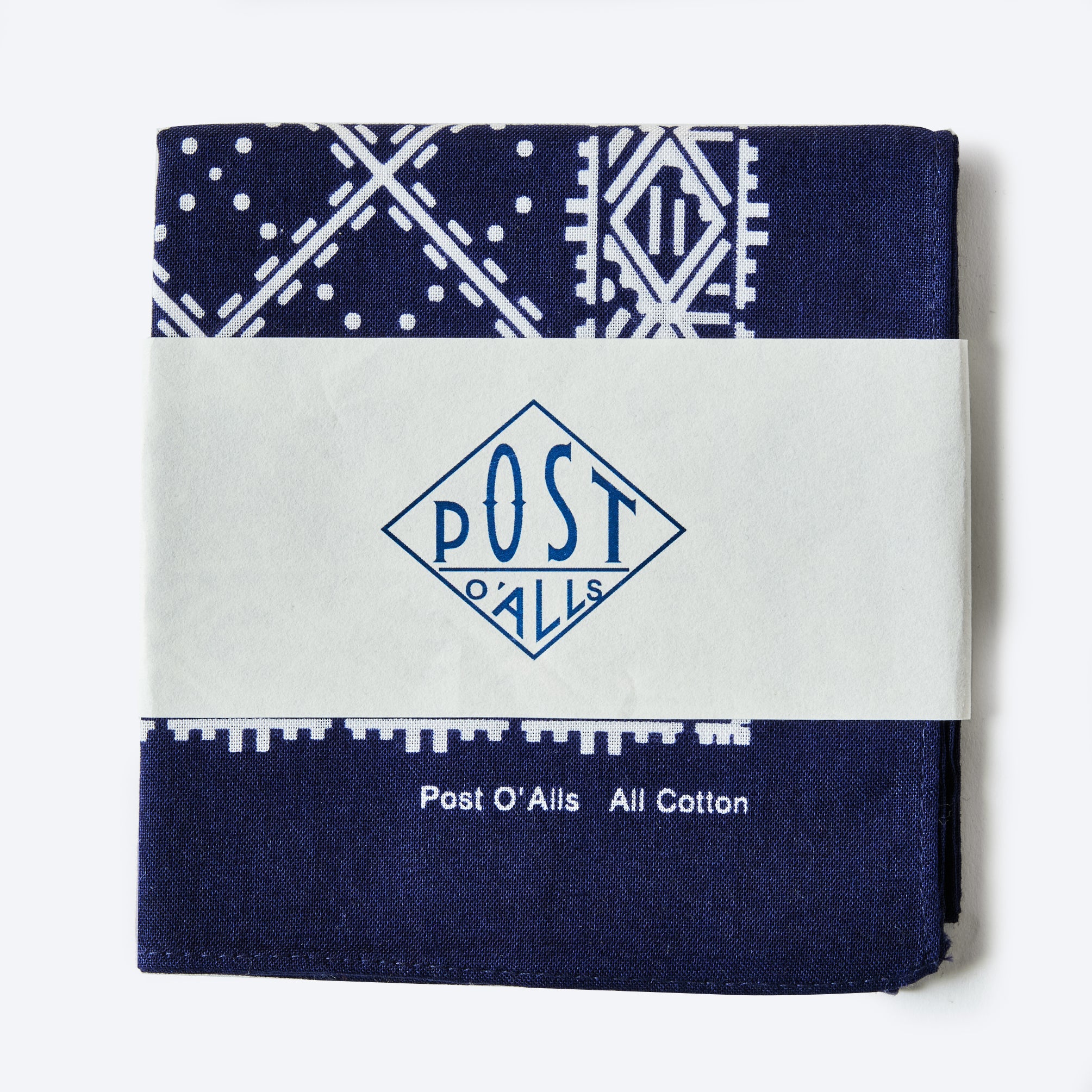 #4007-N Stitch POST Bandana Hankie : stitch navy 45 x 45