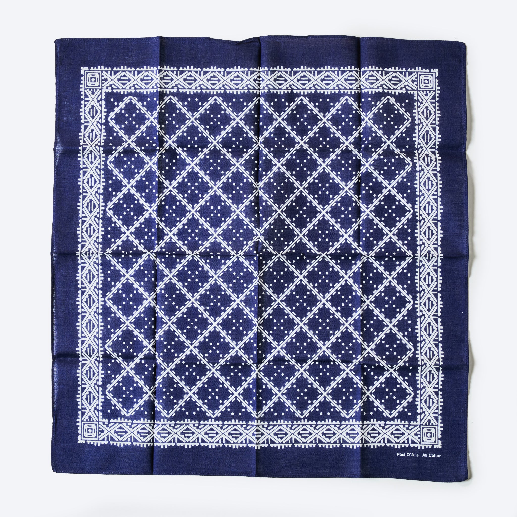 #4007-N Stitch POST Bandana Hankie : stitch navy 45 x 45