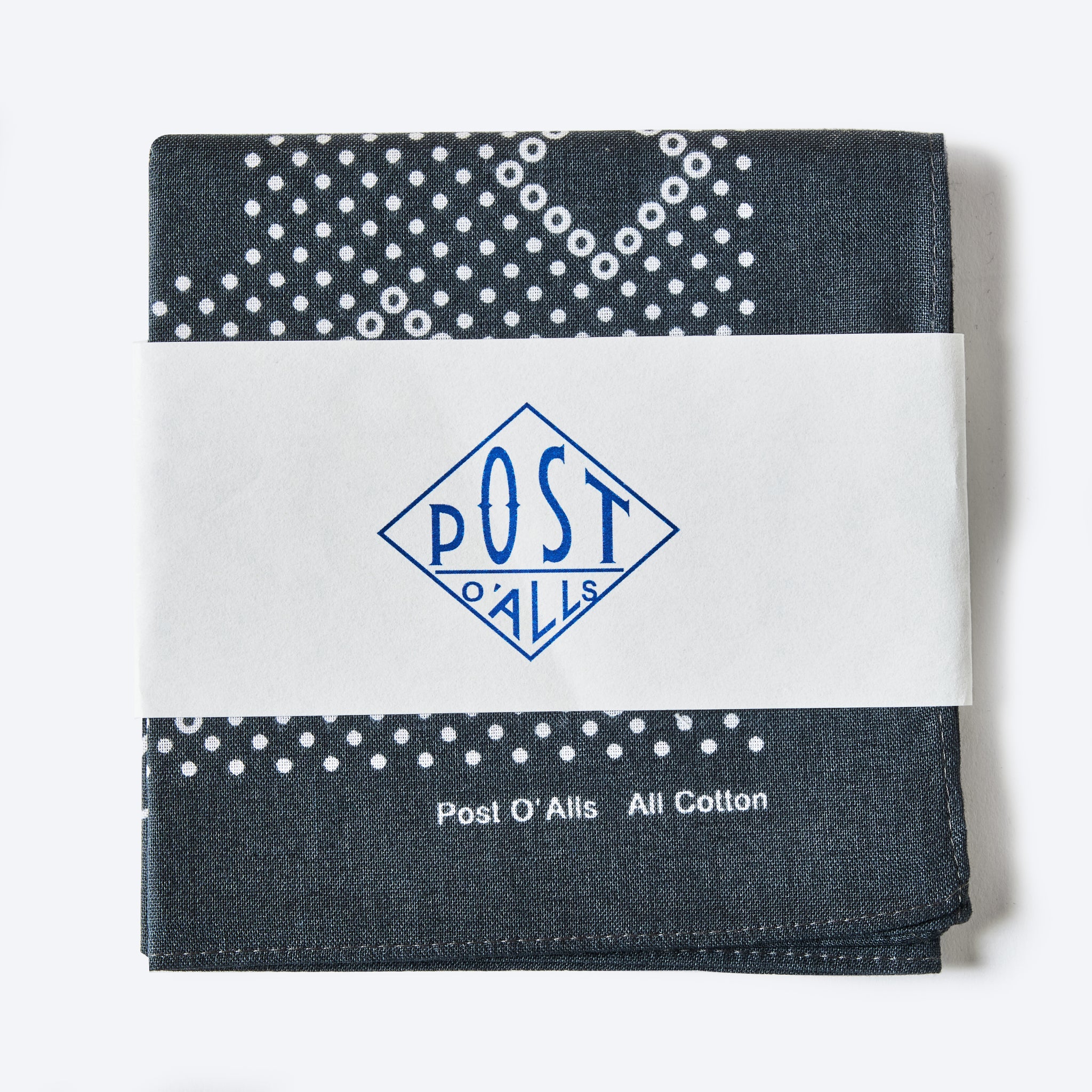 #4002-C Bean POST Bandana Hankie : bean charcoal 45 x 45